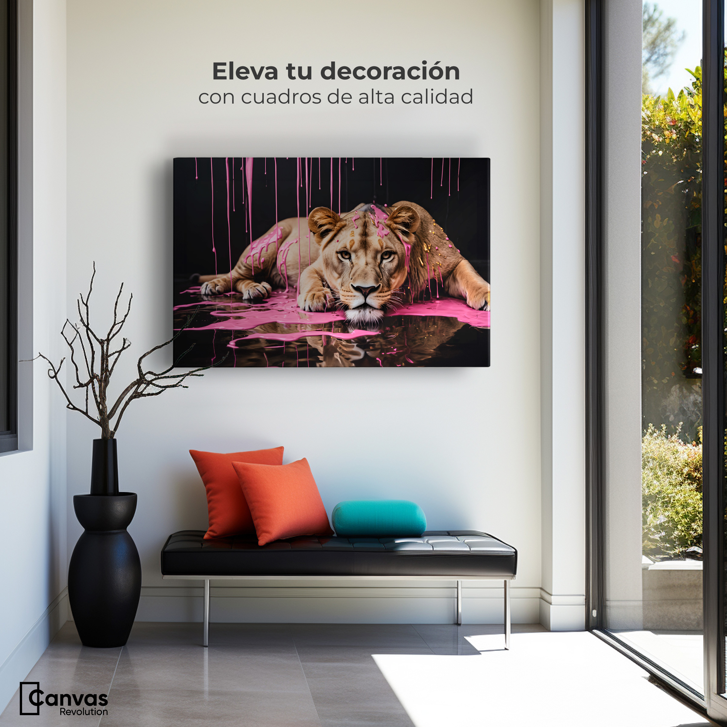 Foto 4 pulgar | Cuadro Decorativo Canvas Majestad Rosada 90x60