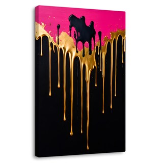 Foto 1 | Cuadro Decorativo Canvas Gota Dorada Fucsia 60x90