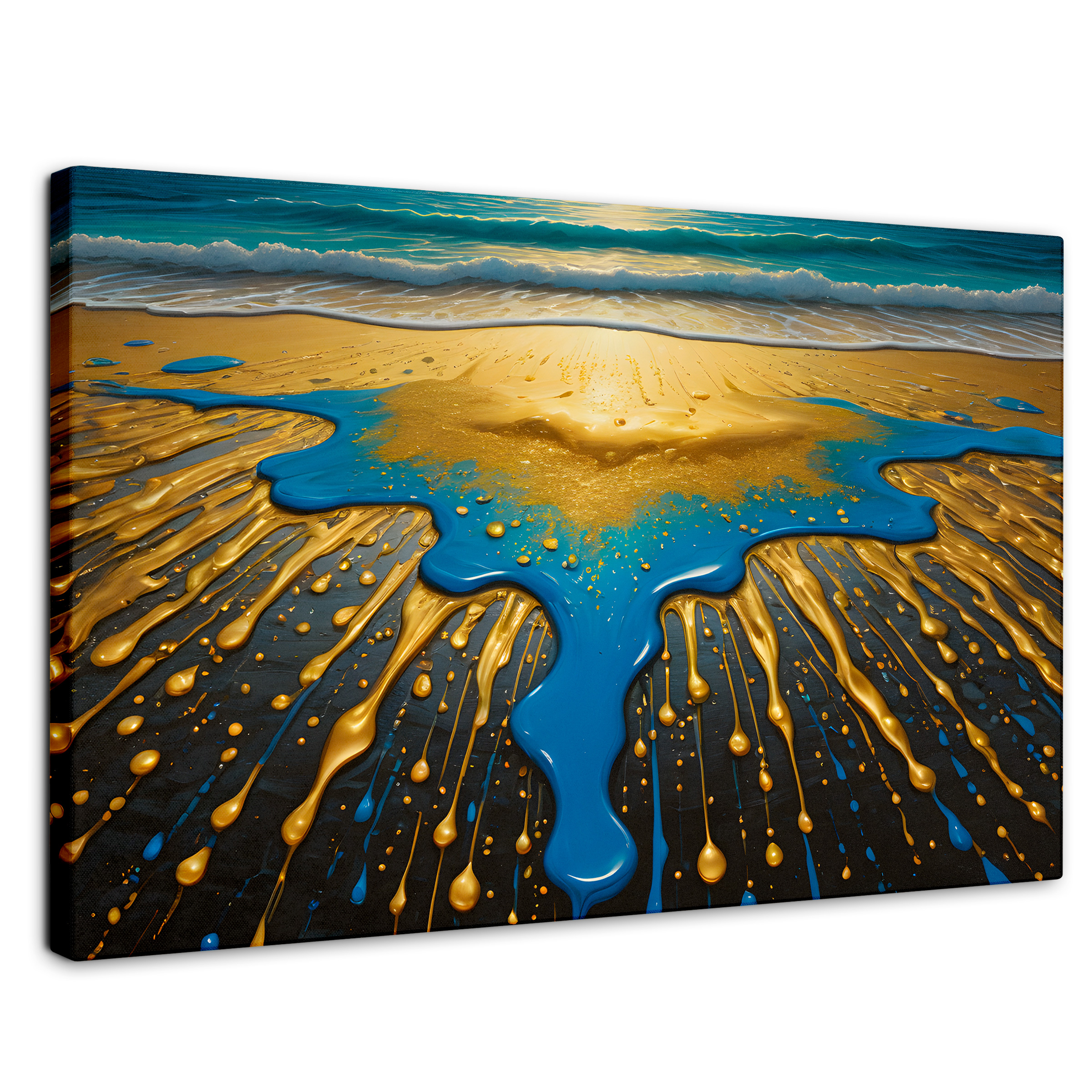 Cuadro Decorativo Canvas Atardecer Dorado 90x60