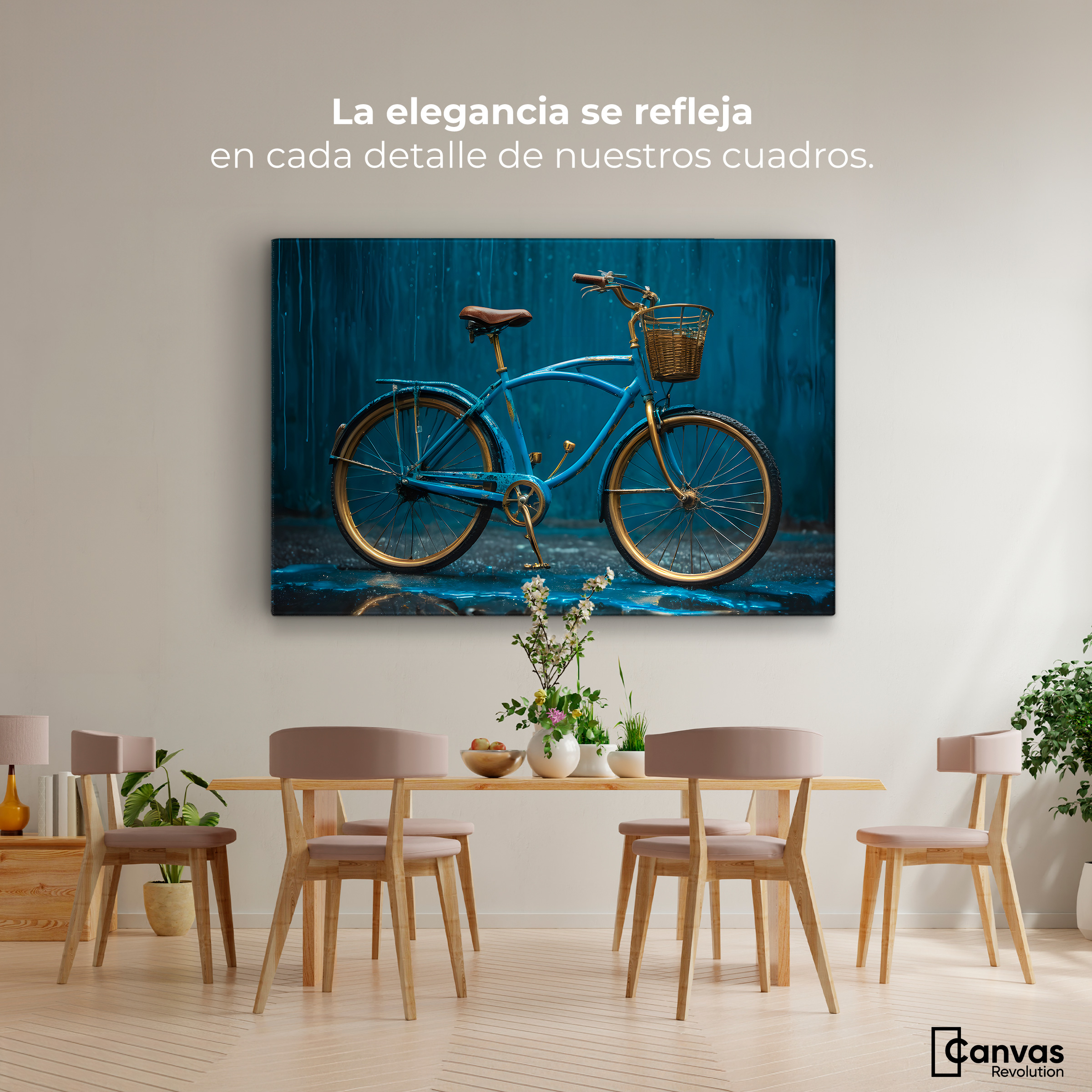 Foto 3 pulgar | Cuadro Decorativo Canvas Bicicleta Retro 90x60