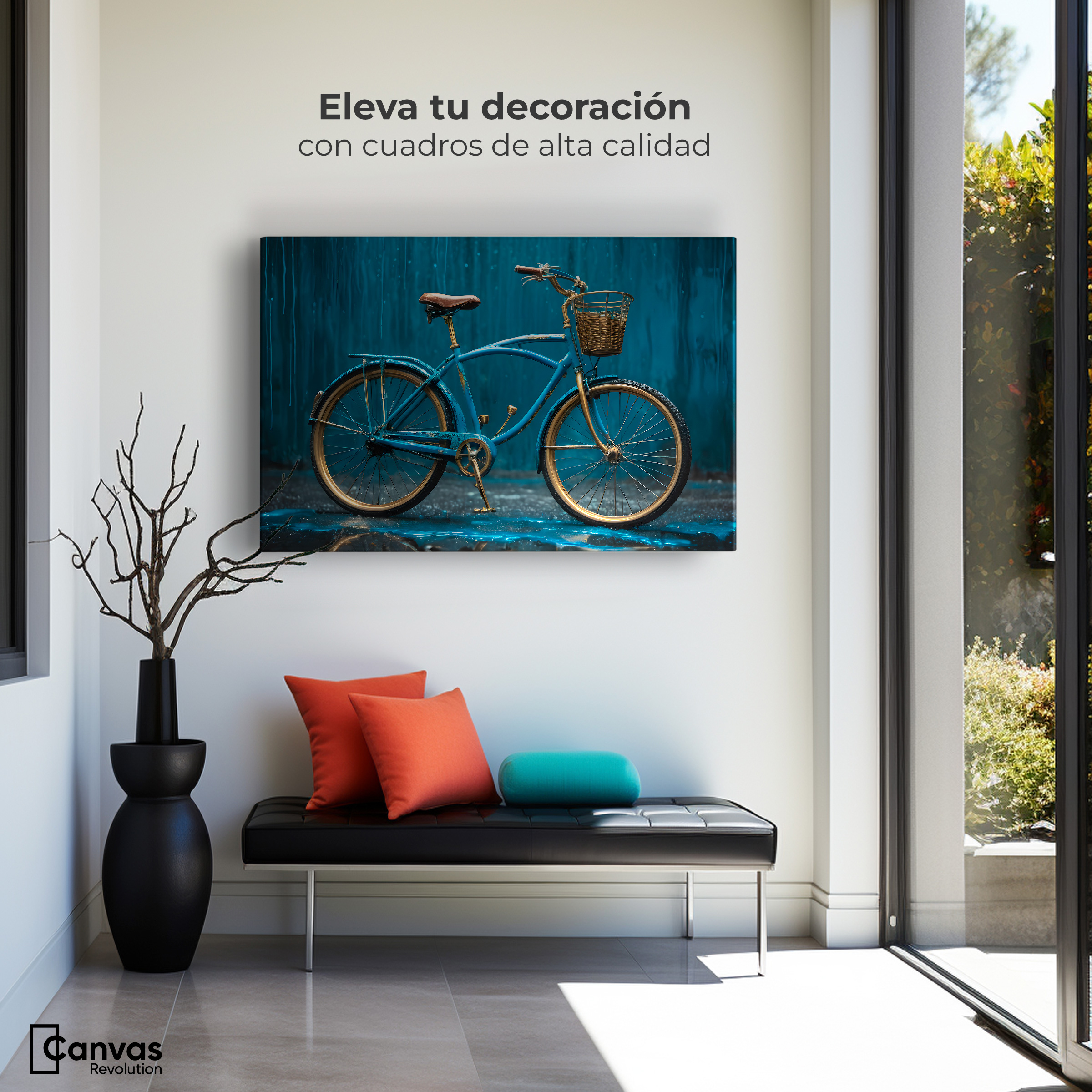 Foto 4 pulgar | Cuadro Decorativo Canvas Bicicleta Retro 90x60