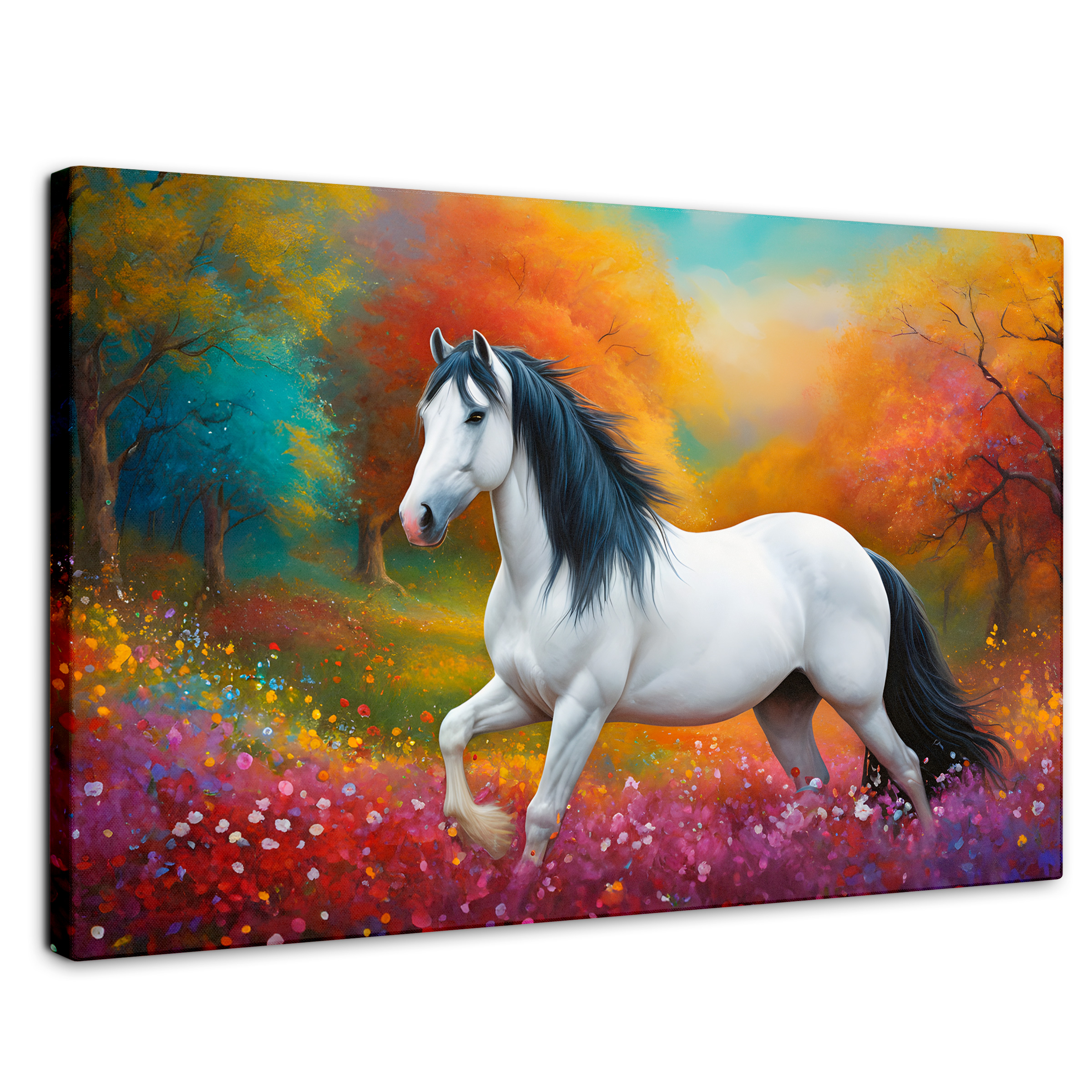 Cuadro Decorativo Canvas Caballo Galopando 90x60