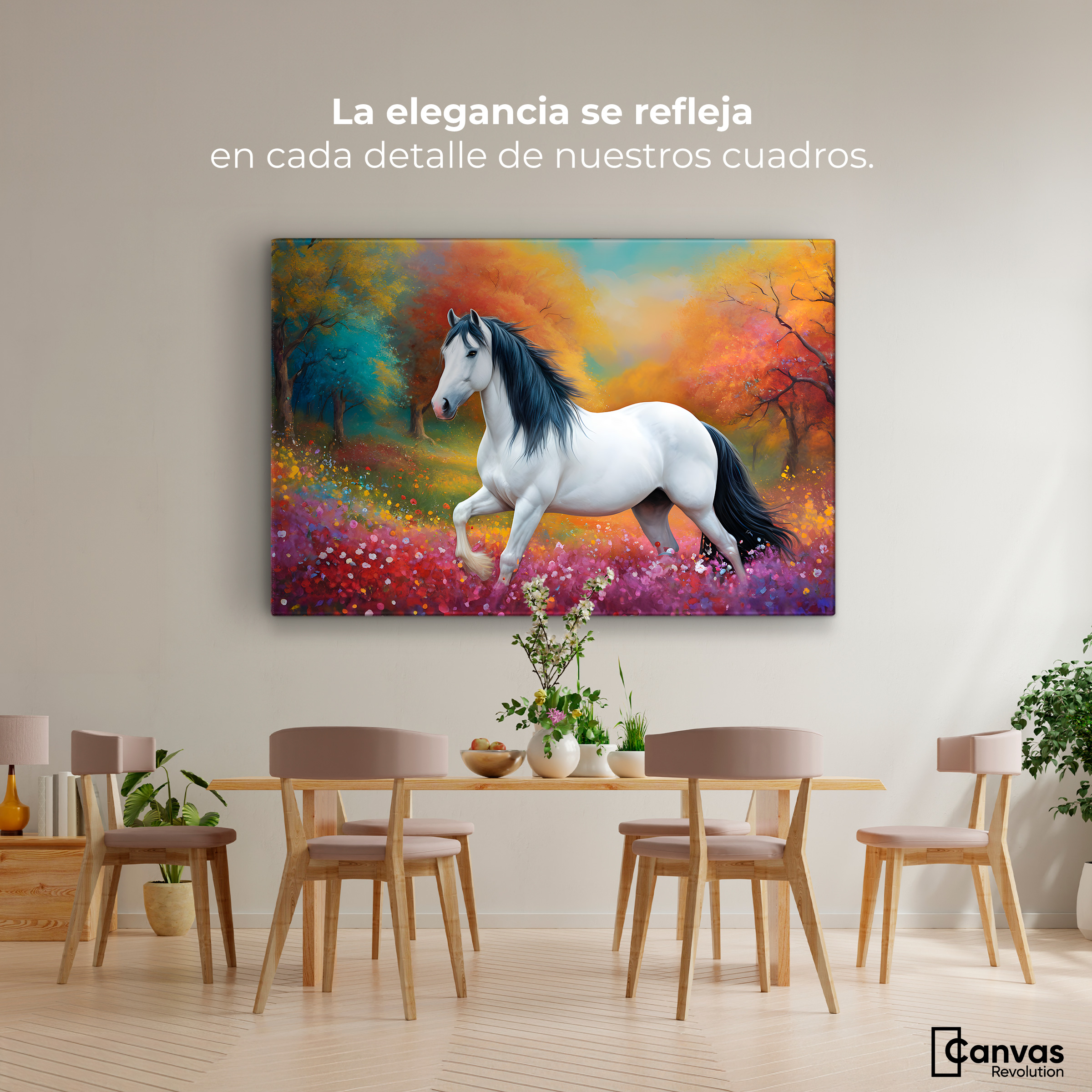 Foto 3 pulgar | Cuadro Decorativo Canvas Caballo Galopando 90x60