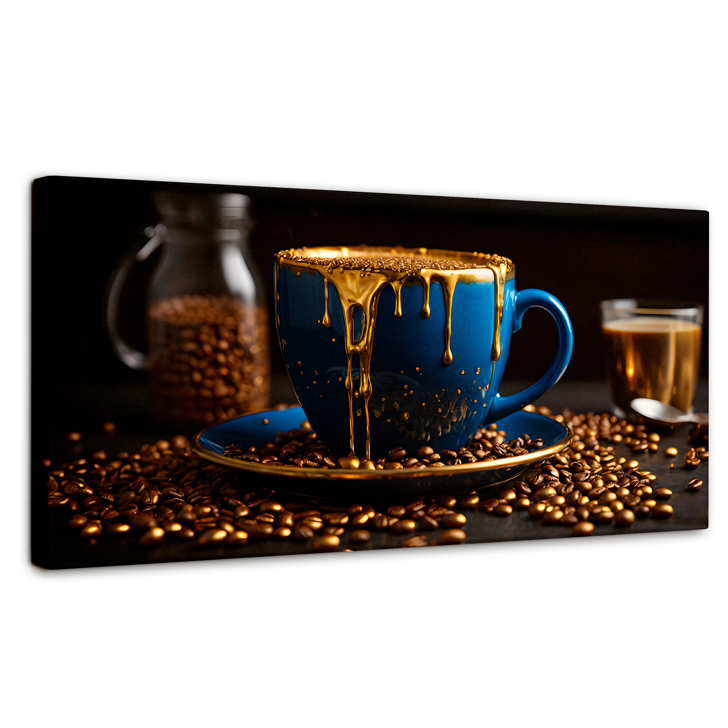 Cuadro Decorativo Canvas Café Armonía Azul 120x60