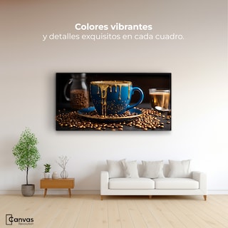 Foto 2 | Cuadro Decorativo Canvas Café Armonía Azul 120x60