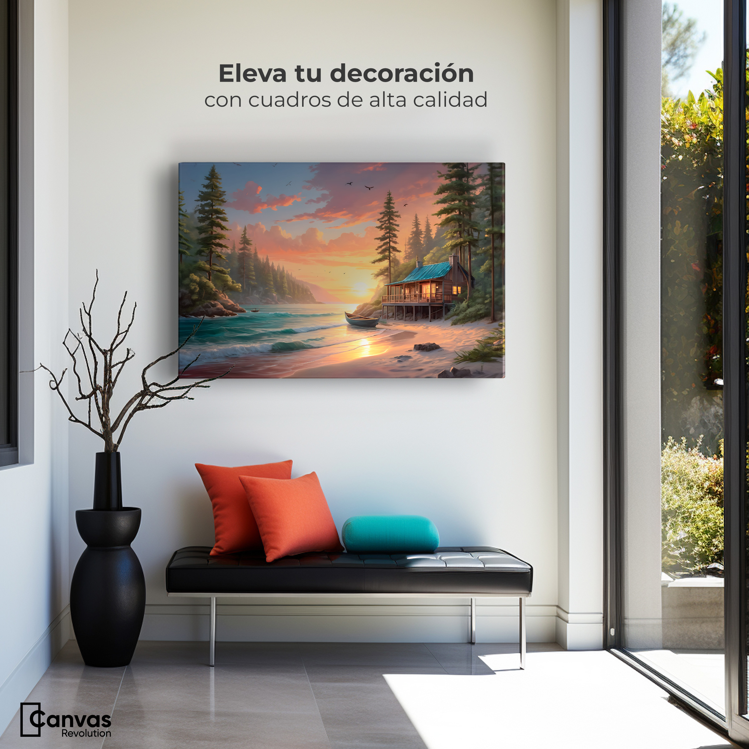 Foto 4 pulgar | Cuadro Decorativo Canvas Atardecer Cálido 90x60