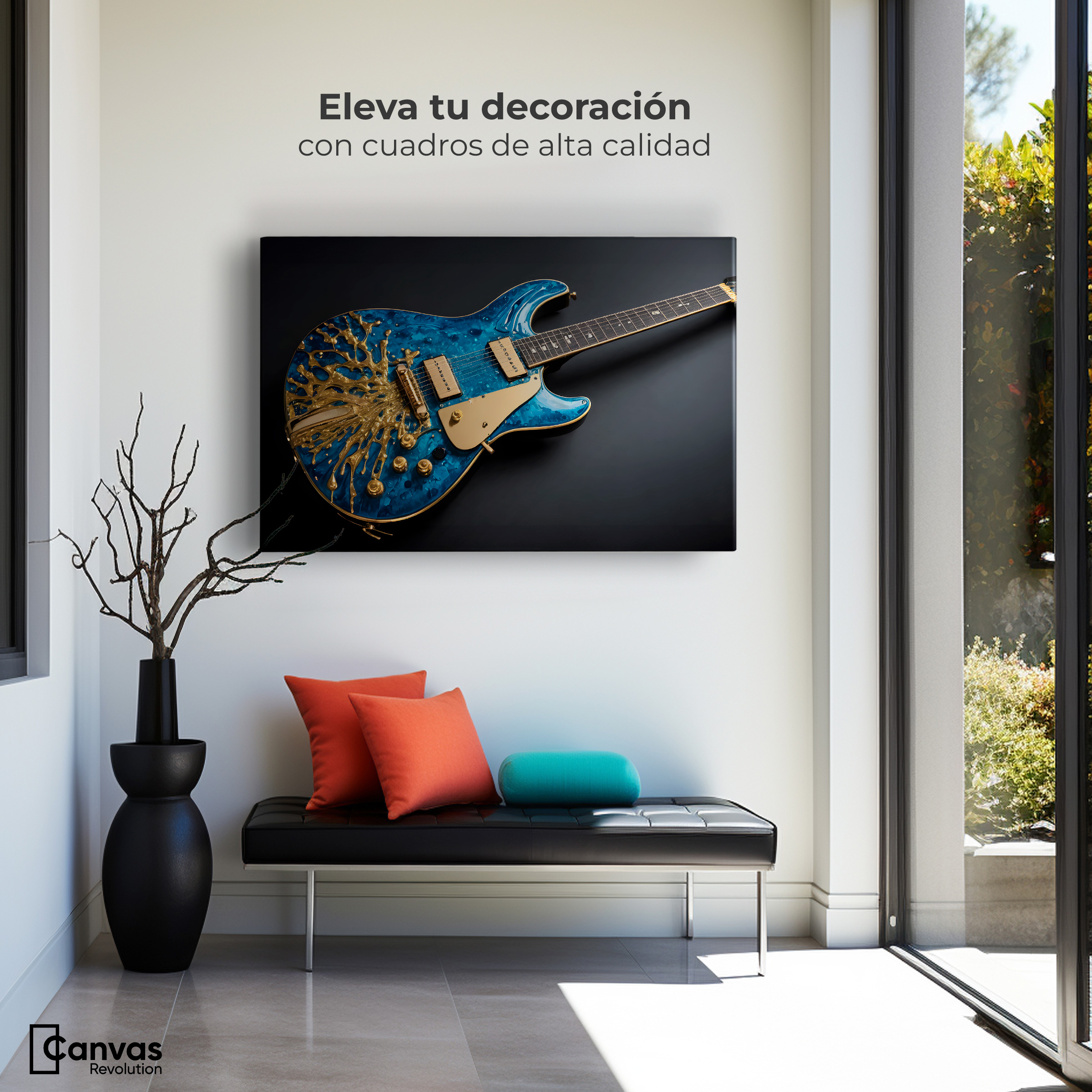 Foto 4 pulgar | Cuadro Decorativo Canvas Guitarra Estelar 90x60