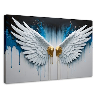 Foto 1 | Cuadro Decorativo Canvas Alas Corazón Dorado 90x60