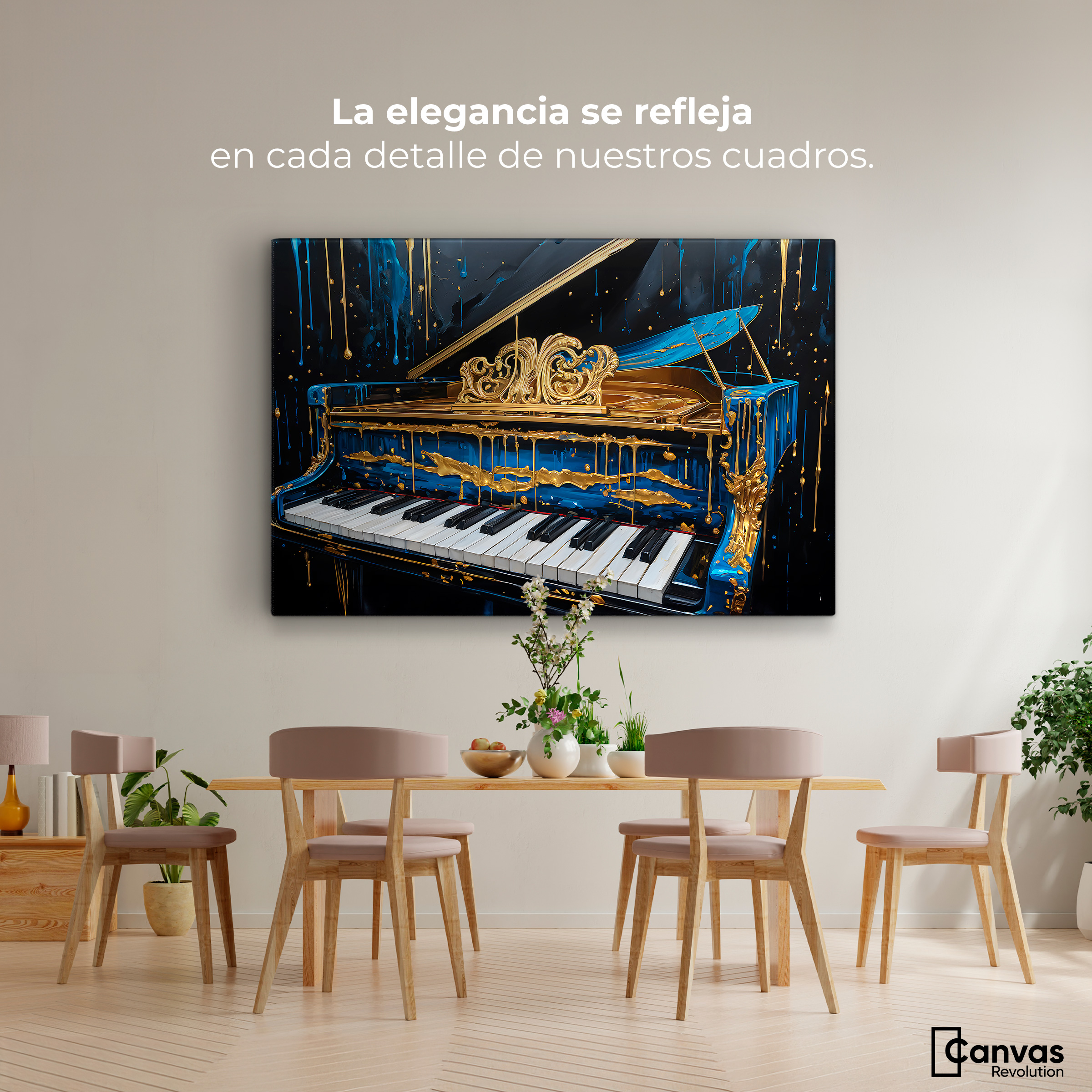 Foto 2 | Cuadro Decorativo Canvas Piano Cromático 90x60