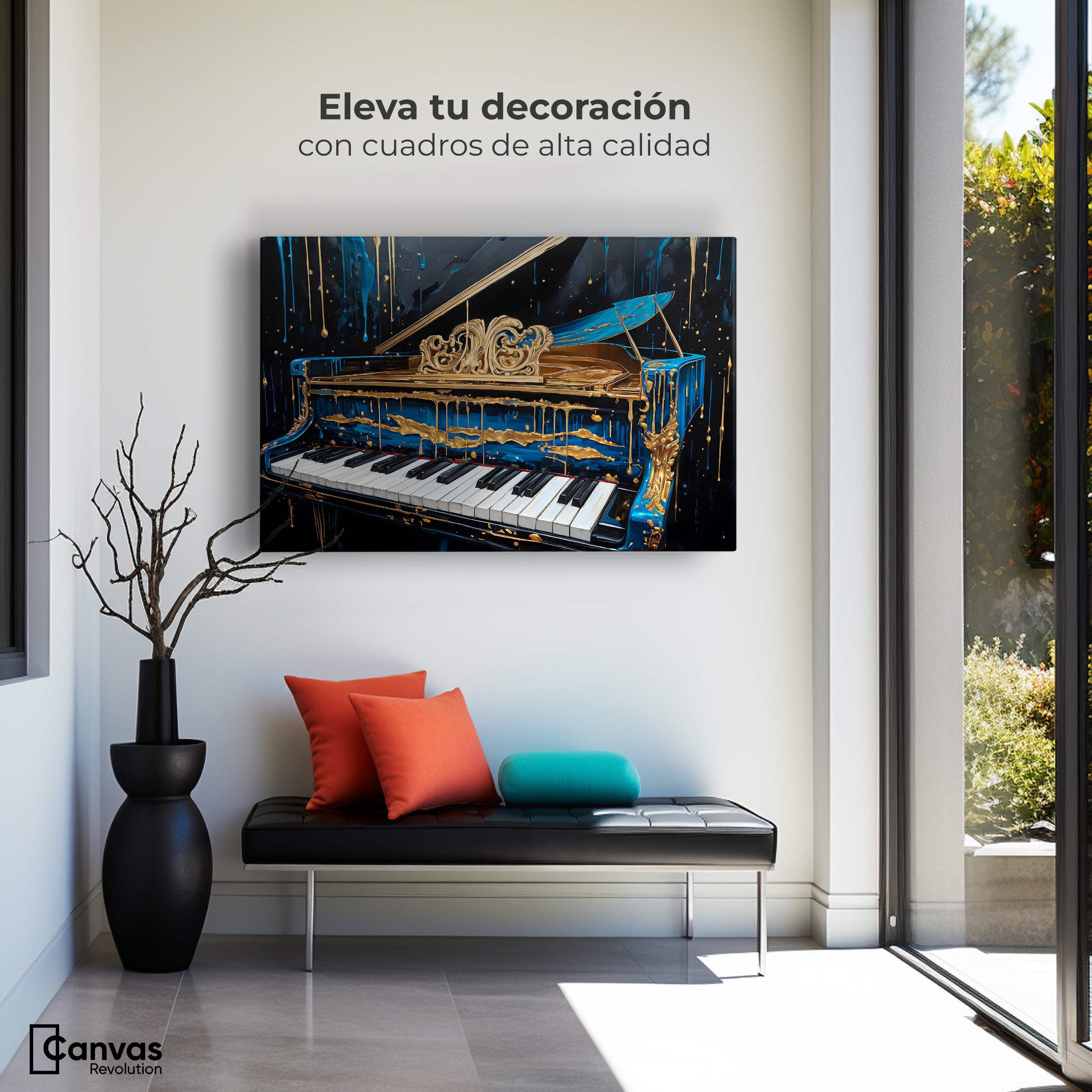 Foto 4 pulgar | Cuadro Decorativo Canvas Piano Cromático 90x60