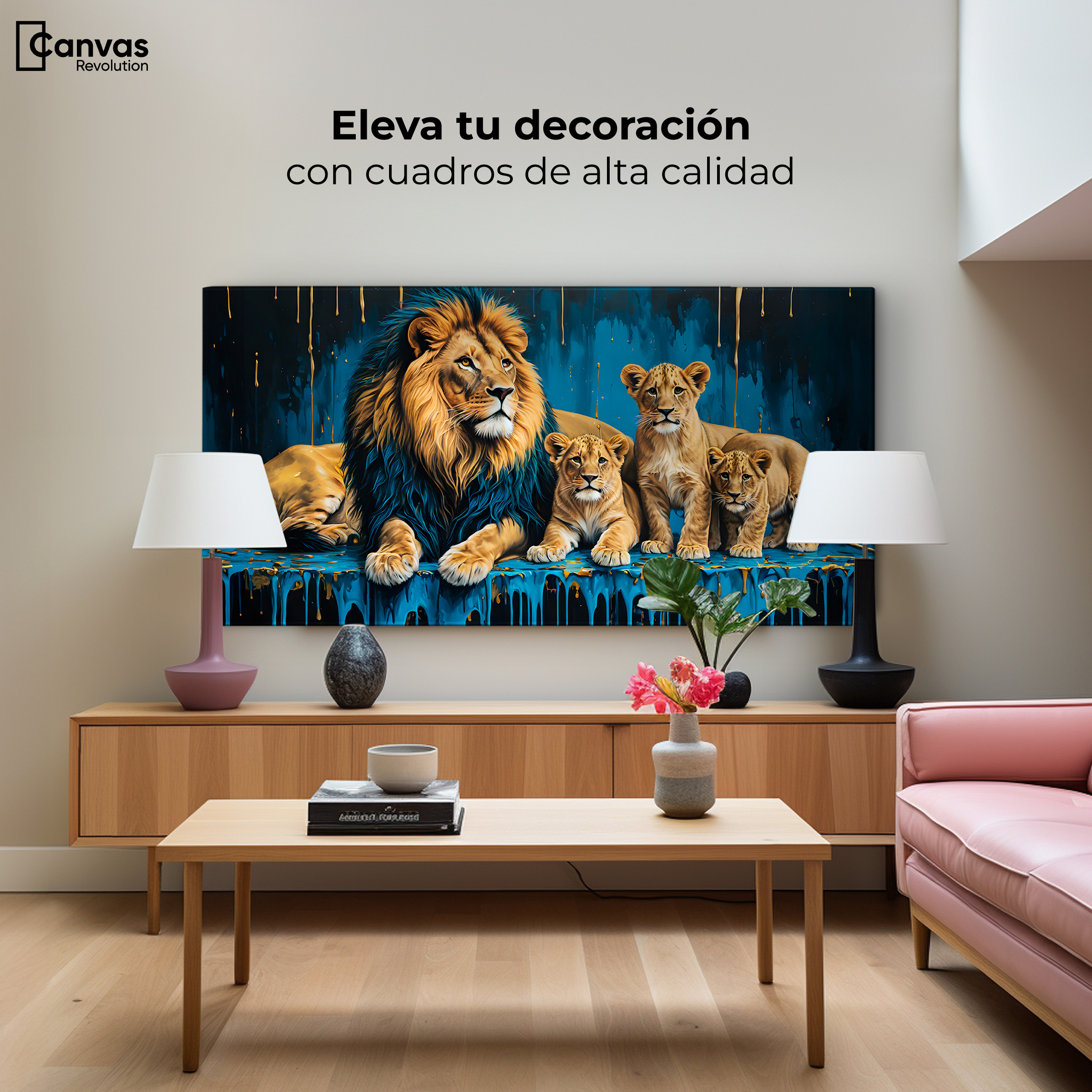 Foto 4 pulgar | Cuadro Decorativo Canvas Majestuosidad Azul 120x60