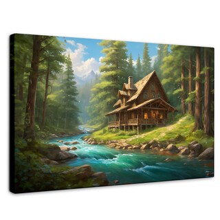 Foto 1 | Cuadro Decorativo Canvas Cabaña Silvestre 90x60