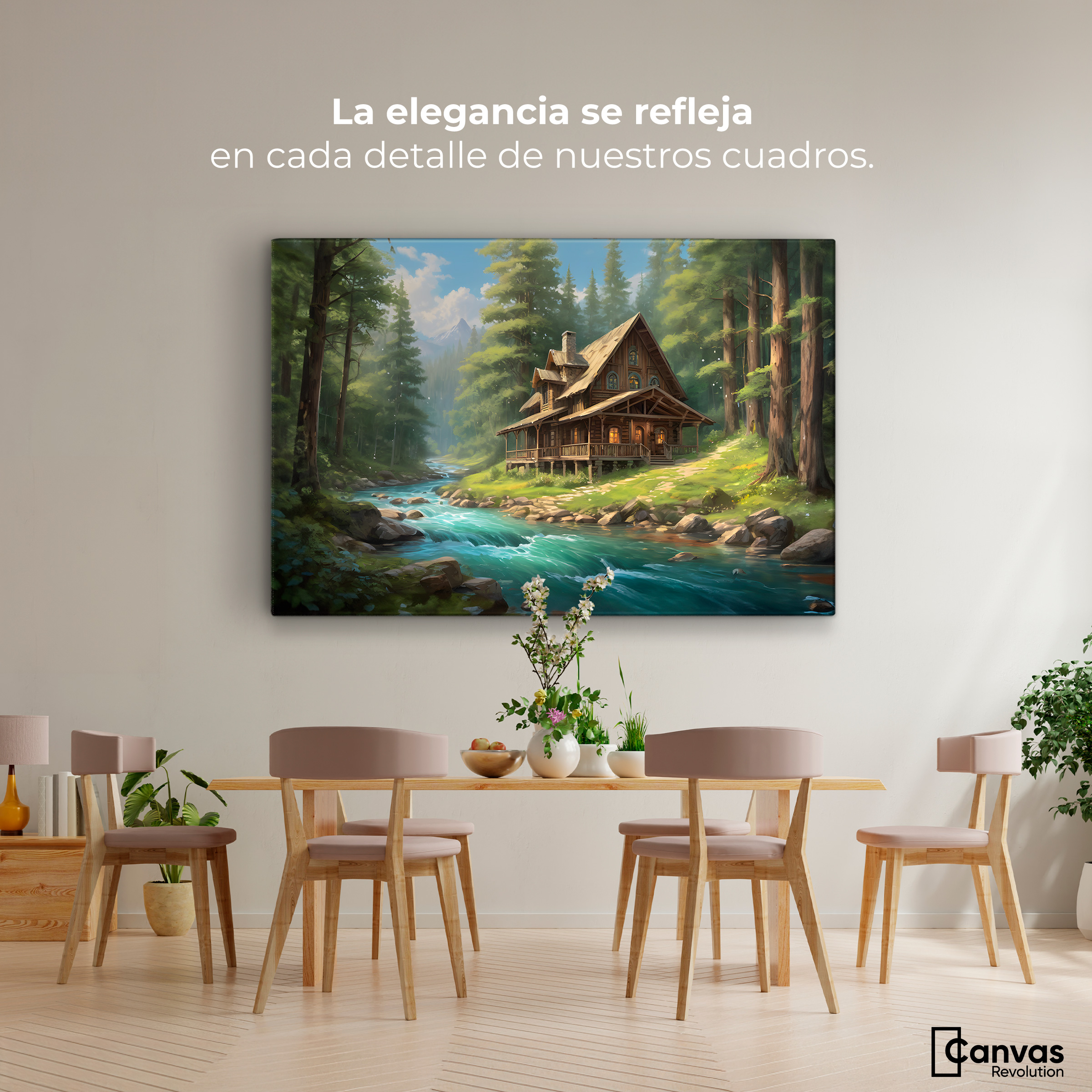 Foto 3 pulgar | Cuadro Decorativo Canvas Cabaña Silvestre 90x60