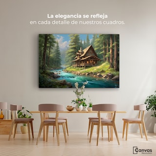 Foto 2 | Cuadro Decorativo Canvas Cabaña Silvestre 90x60