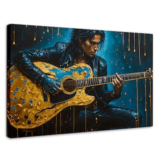 Foto 1 | Cuadro Decorativo Canvas Acordes Dorados 90x60