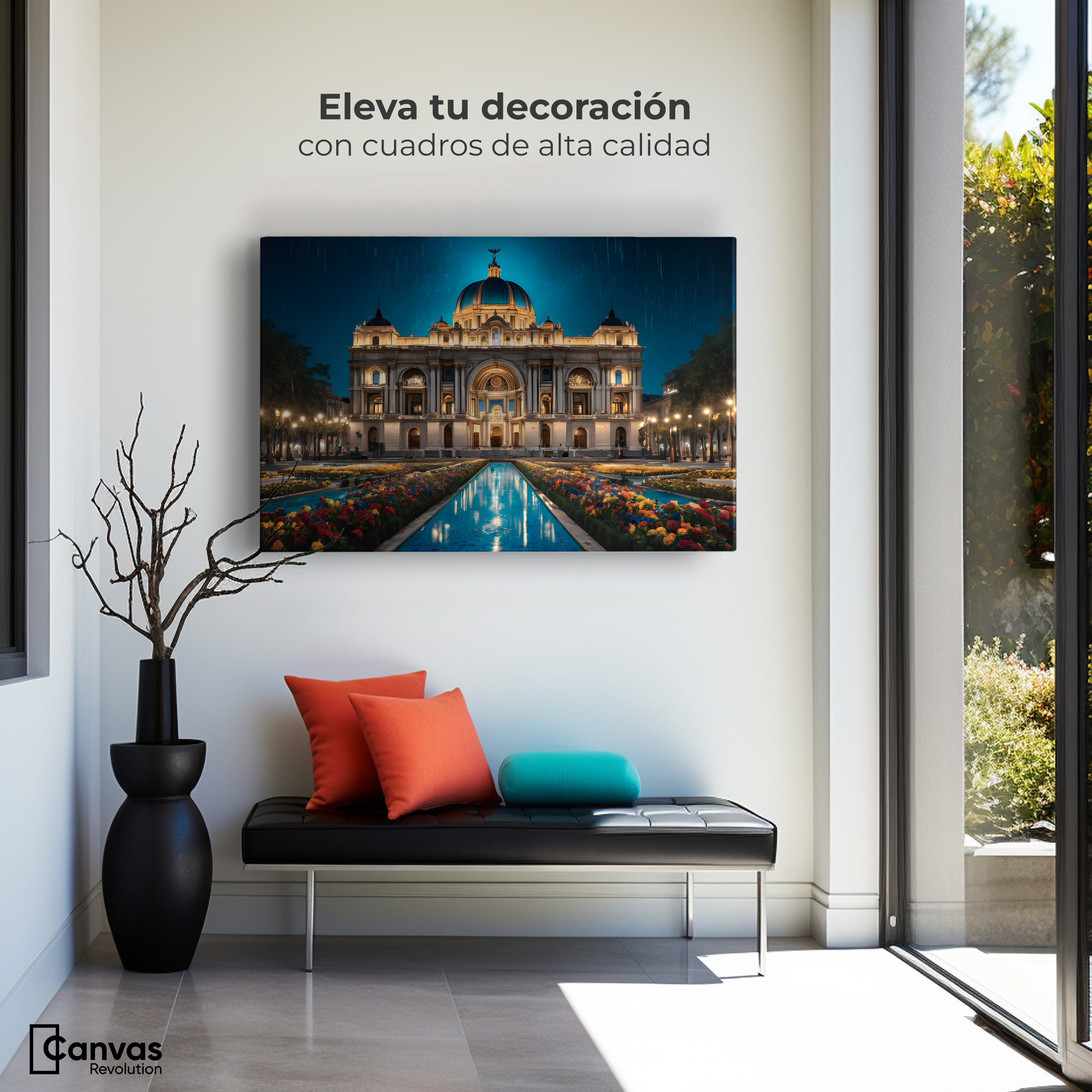 Foto 4 pulgar | Cuadro Decorativo Canvas Palacio Nocturno 90x60