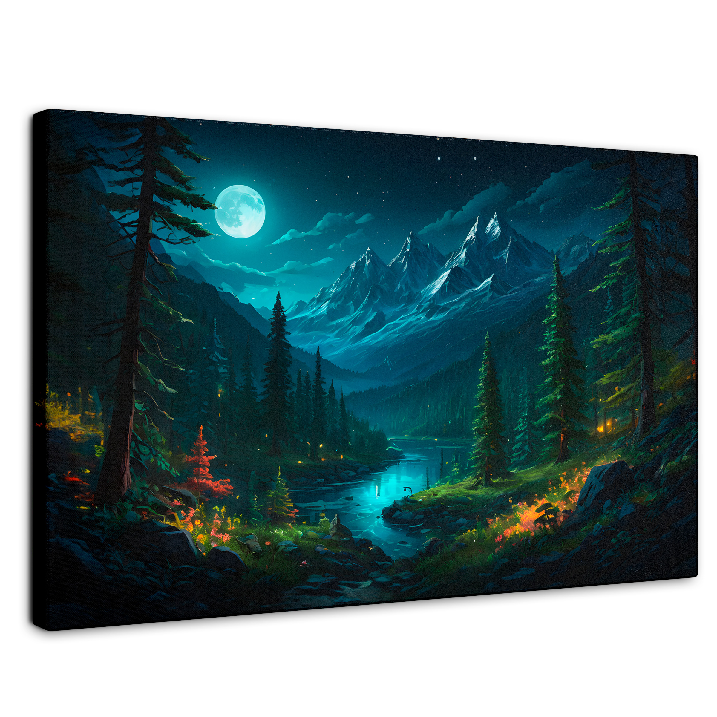 Cuadro Decorativo Canvas Bosque Nocturno 90x60