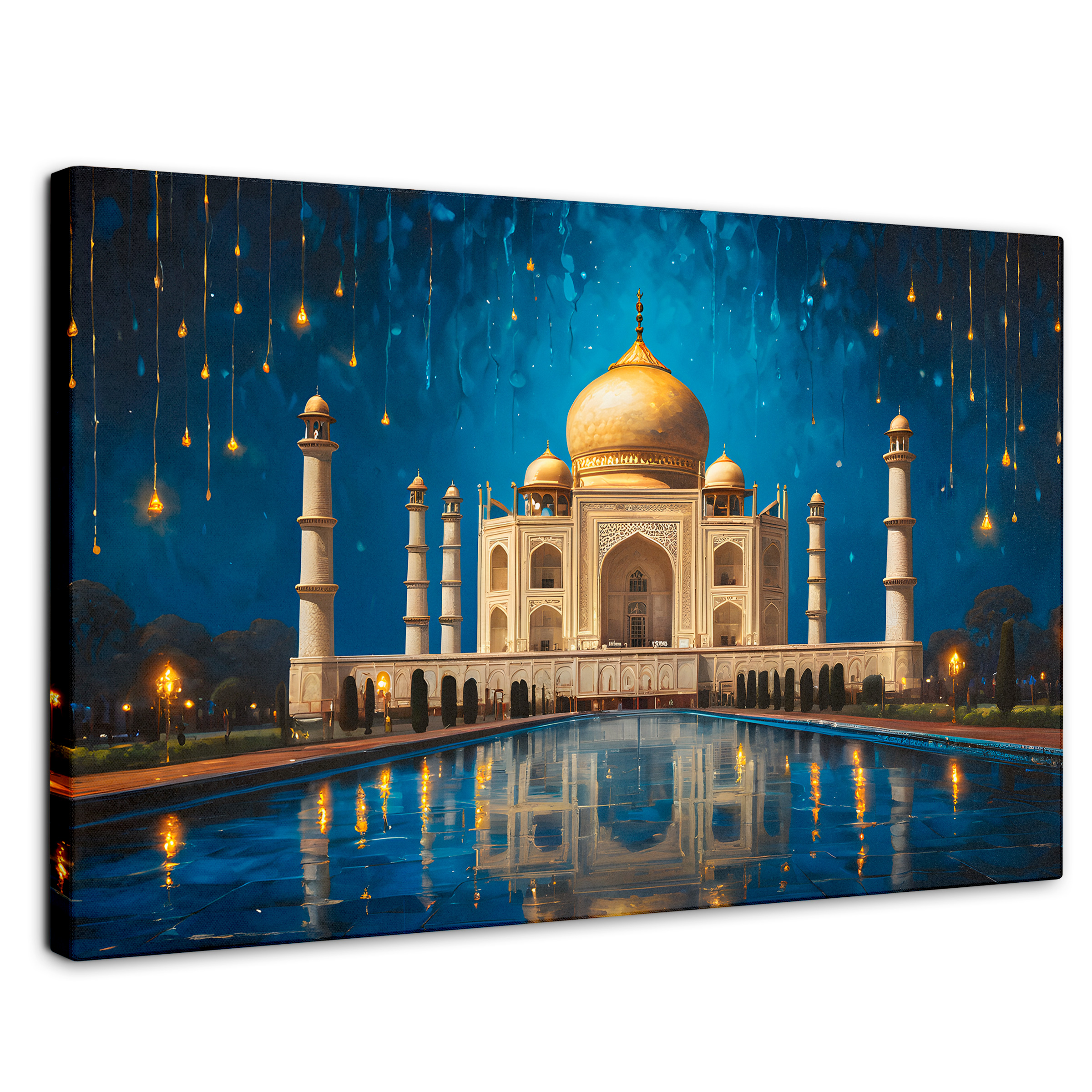 Foto 1 | Cuadro Decorativo Canvas Lluvia Taj Mahal 90x60