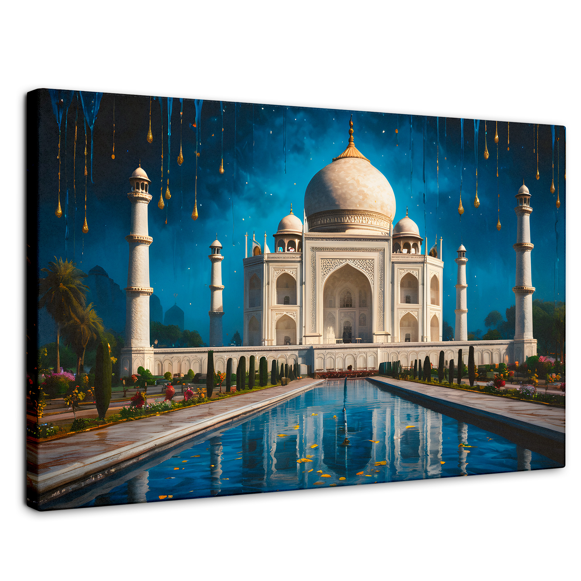 Foto 2 pulgar | Cuadro Decorativo Canvas Noche Taj Mahal 90x60