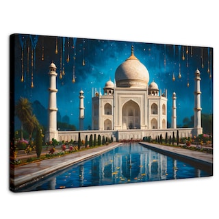 Foto 1 | Cuadro Decorativo Canvas Noche Taj Mahal 90x60