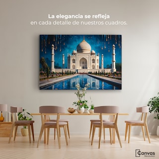 Foto 2 | Cuadro Decorativo Canvas Noche Taj Mahal 90x60
