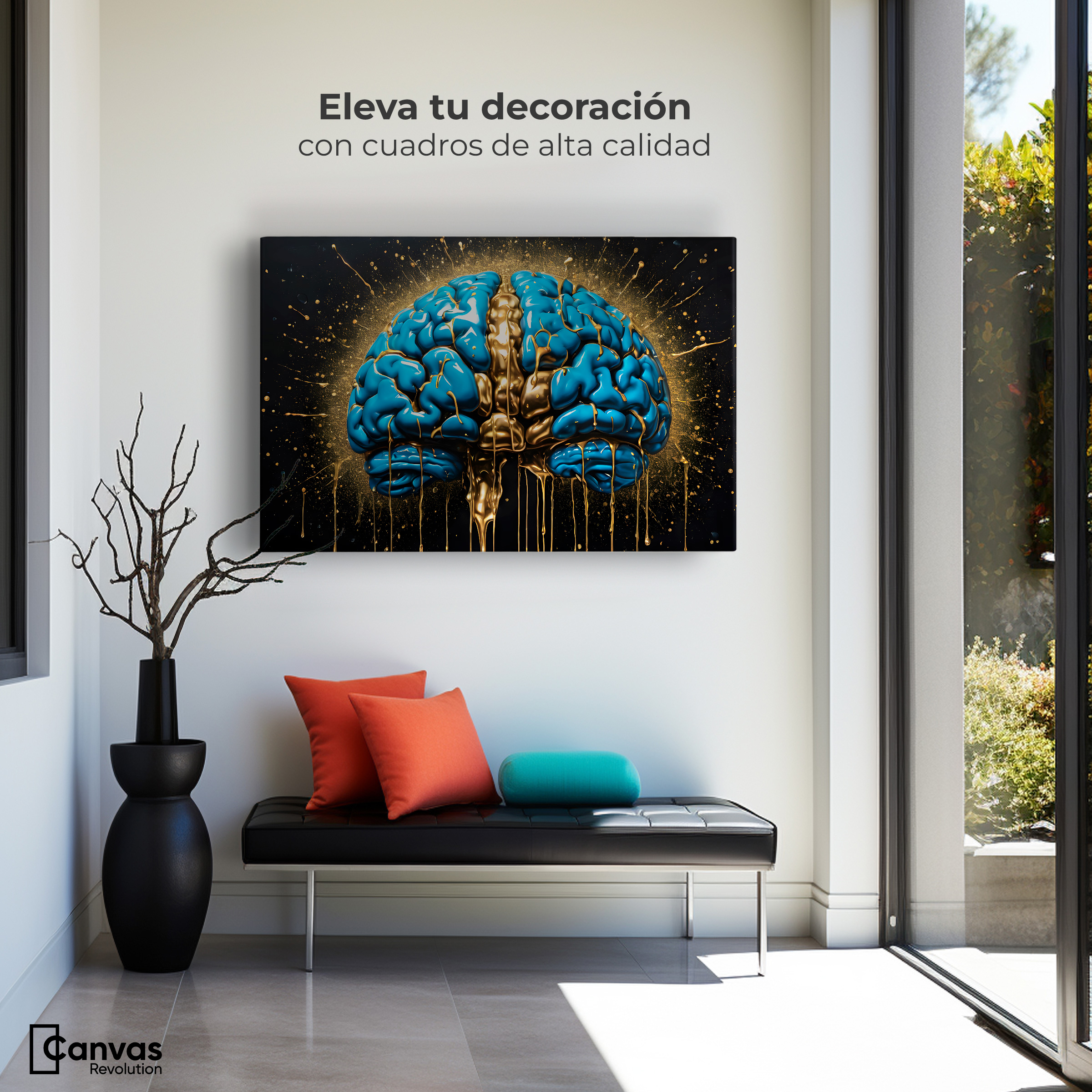 Foto 4 pulgar | Cuadro Decorativo Canvas Cerebro Luminoso 90x60