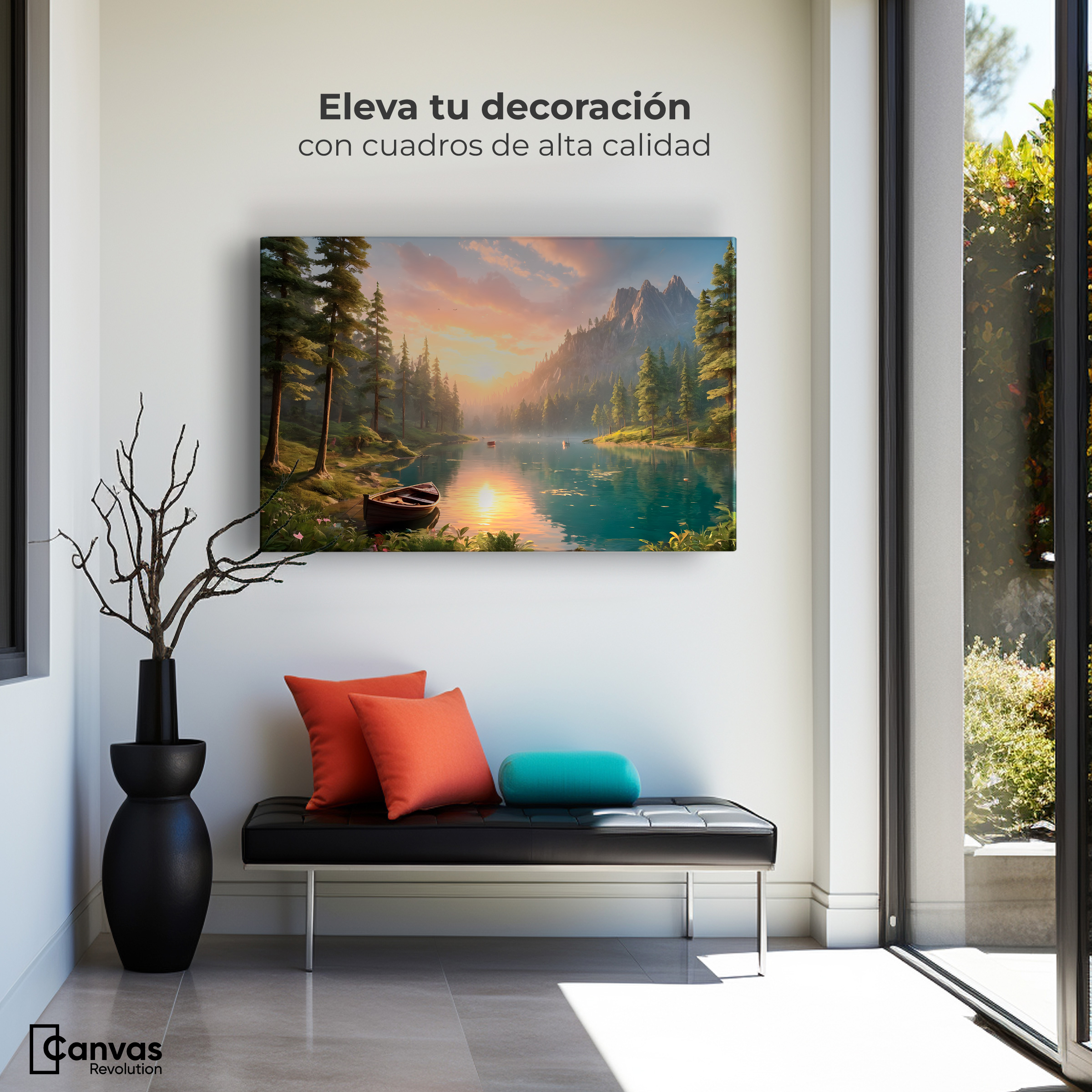 Foto 4 pulgar | Cuadro Decorativo Canvas Paisaje Vibrante 90x60