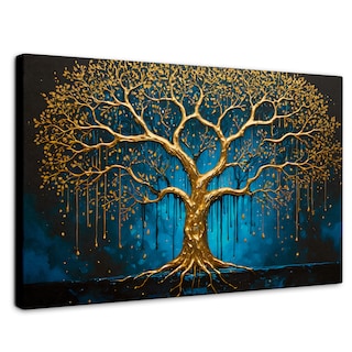 Foto 1 | Cuadro Decorativo Canvas Sabiduría Dorada 90x60