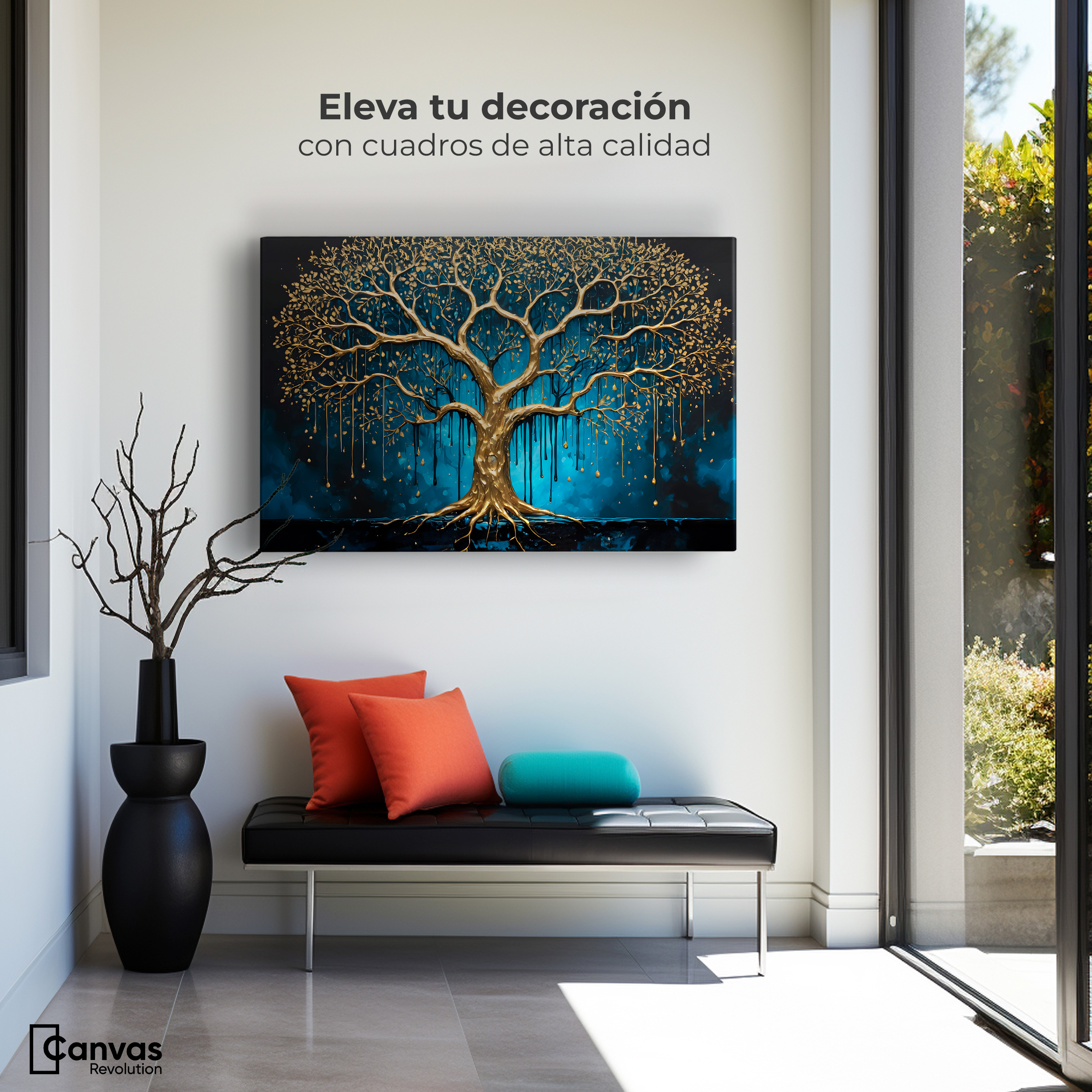 Foto 4 pulgar | Cuadro Decorativo Canvas Sabiduría Dorada 90x60