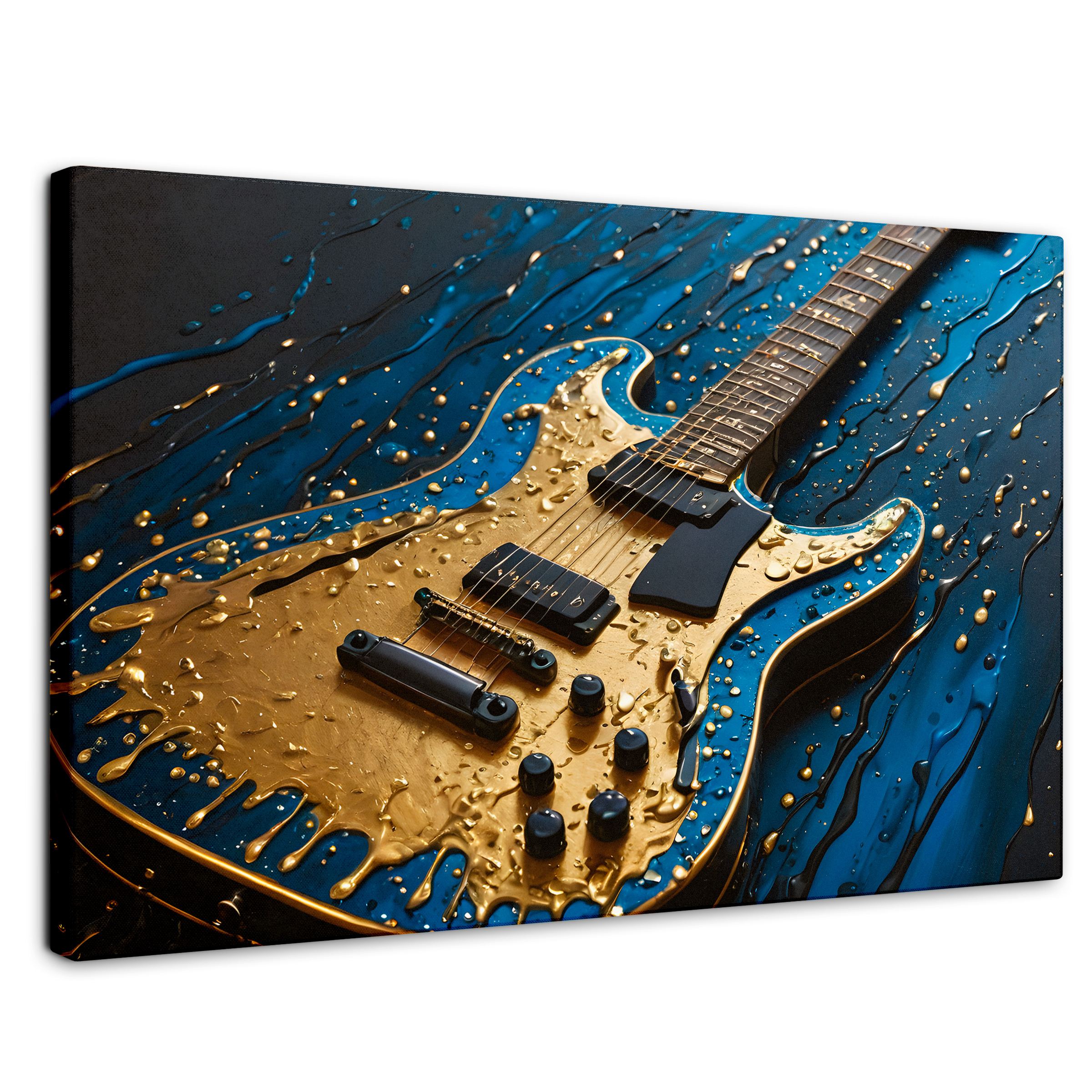 Cuadro Decorativo Canvas Guitarra Luminosa 90x60