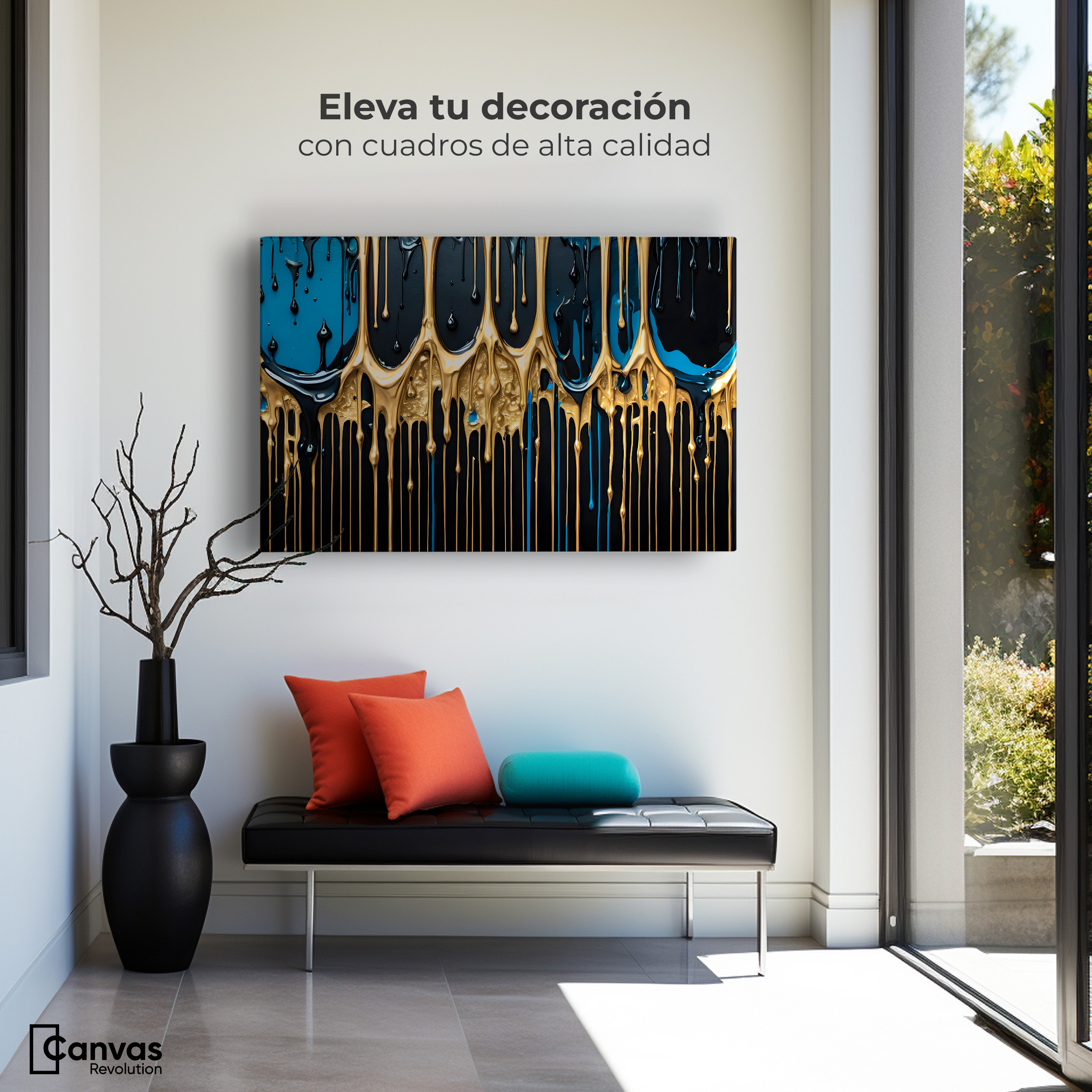 Foto 4 pulgar | Cuadro Decorativo Canvas Mareas Vibrantes 90x60