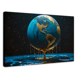 Foto 1 | Cuadro Decorativo Canvas Planeta Azul Zafiro 90x60