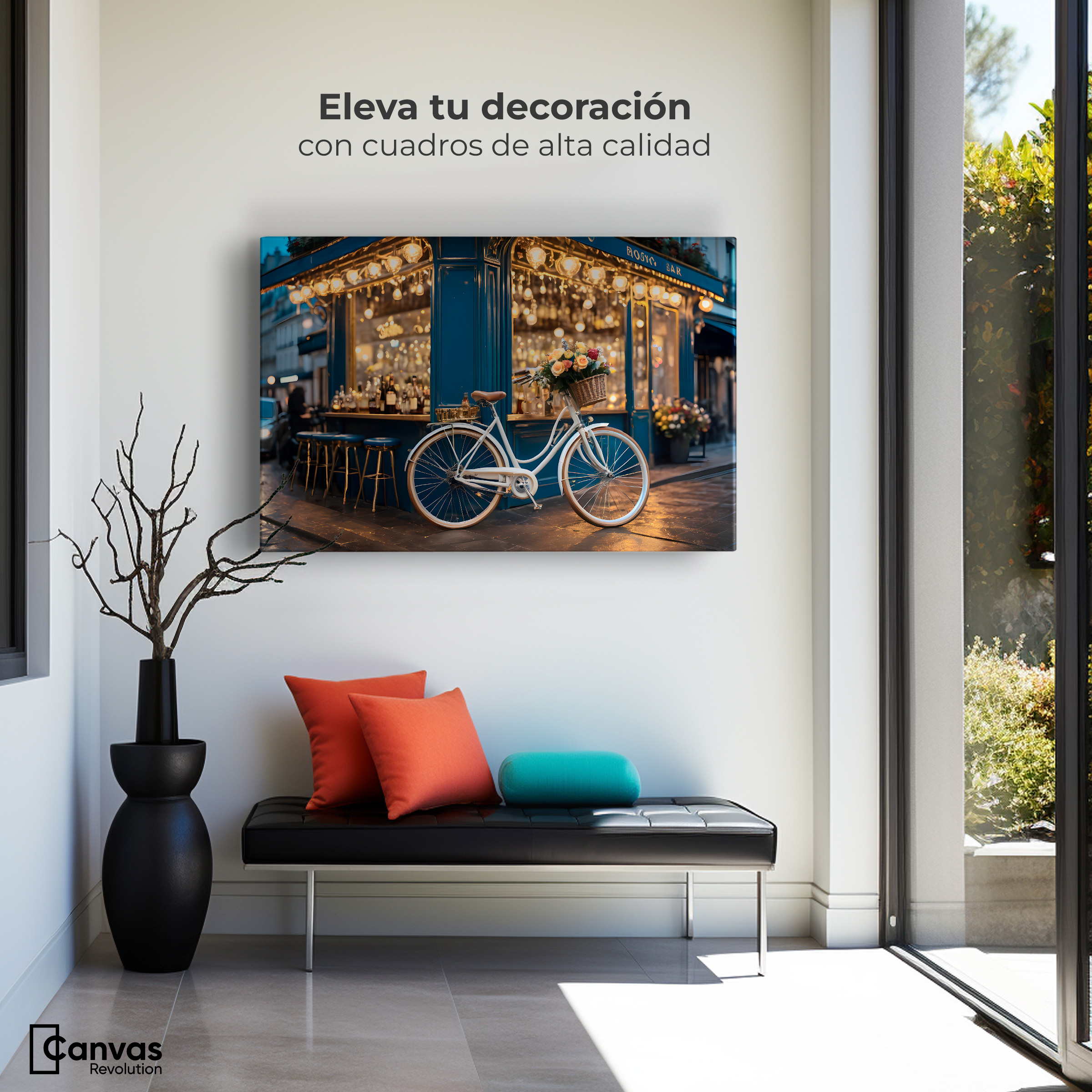 Foto 4 pulgar | Cuadro Decorativo Canvas Bicicleta Boulevard 90x60