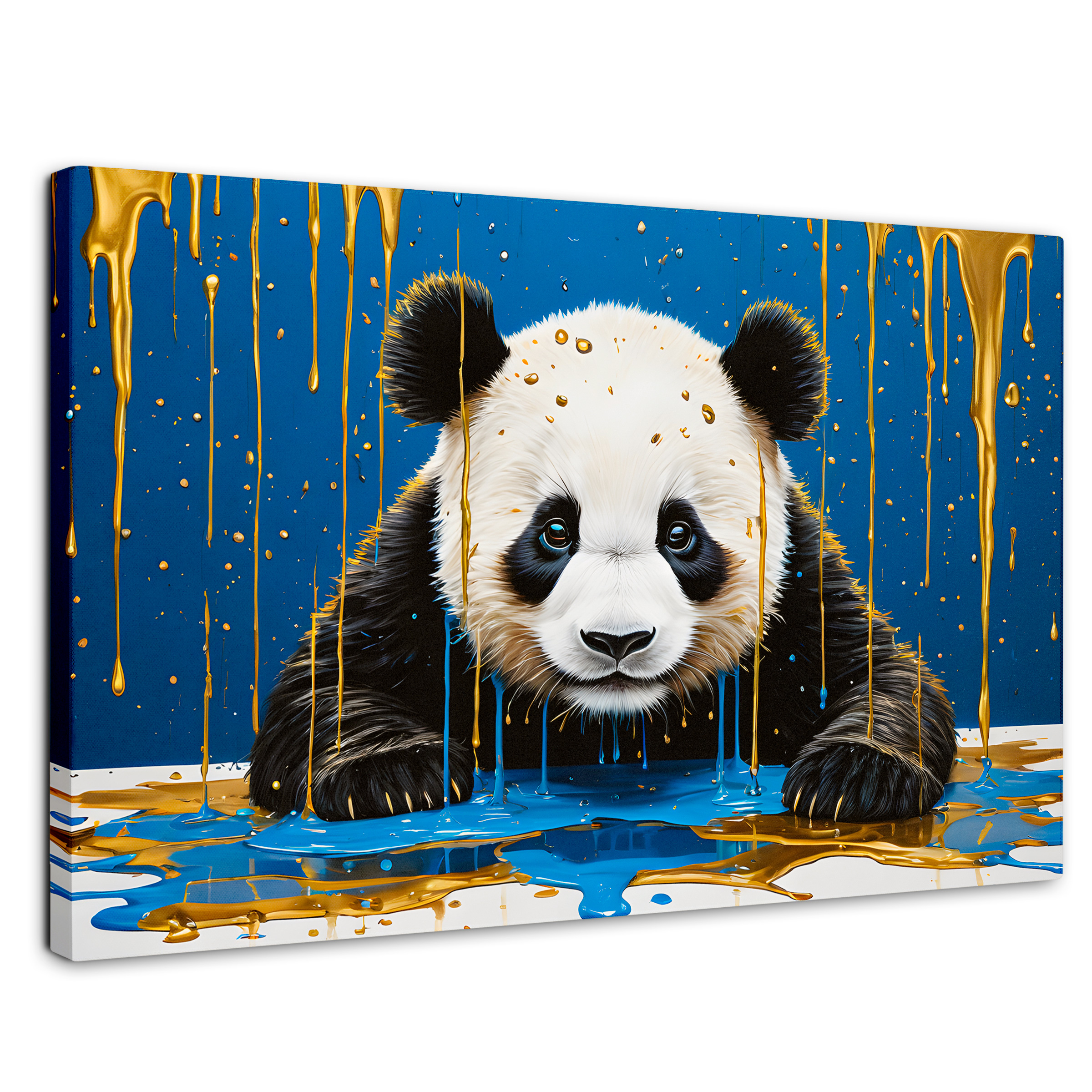 Foto 2 pulgar | Cuadro Decorativo Canvas Panda Azul Profundo 90x60