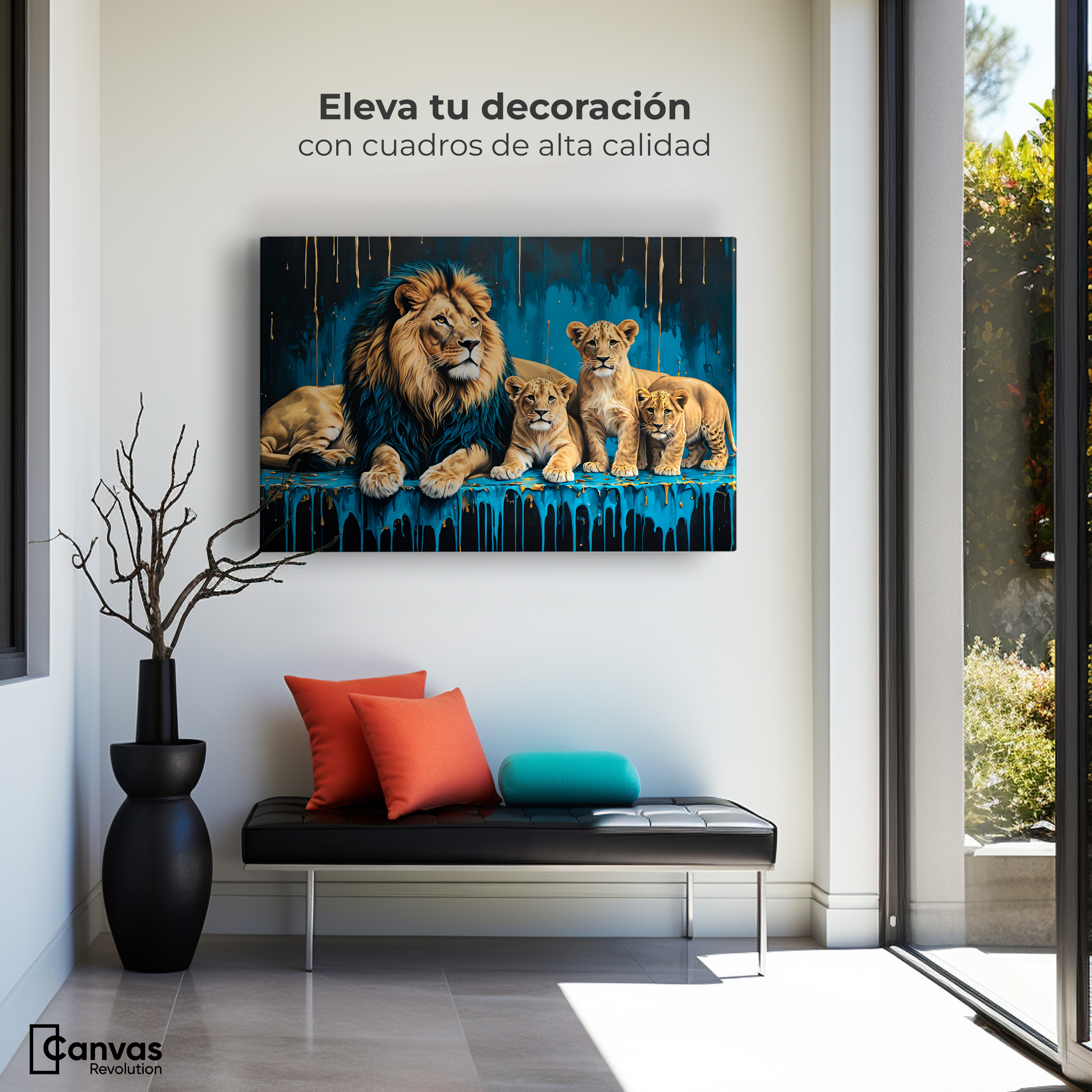 Foto 4 pulgar | Cuadro Decorativo Canvas Majestuosidad Azul 90x60