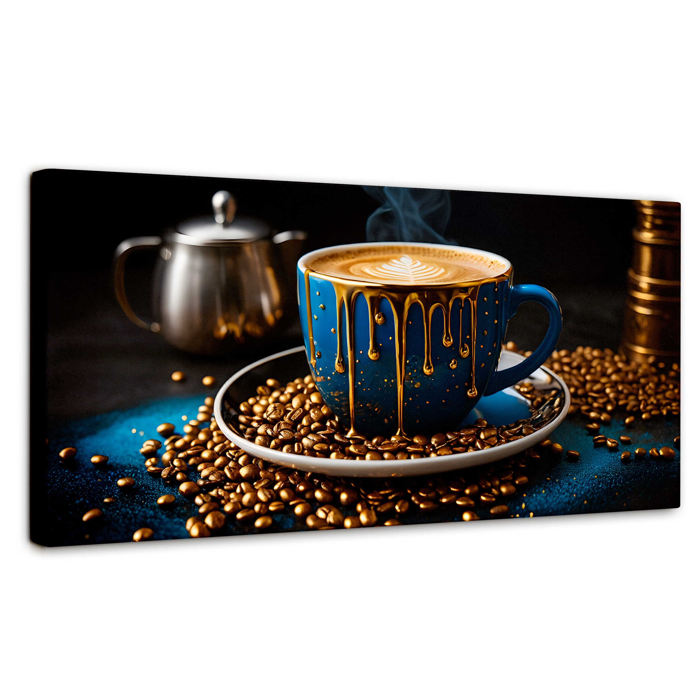 Cuadro Decorativo Canvas Cafe Azul Celestial 120x60