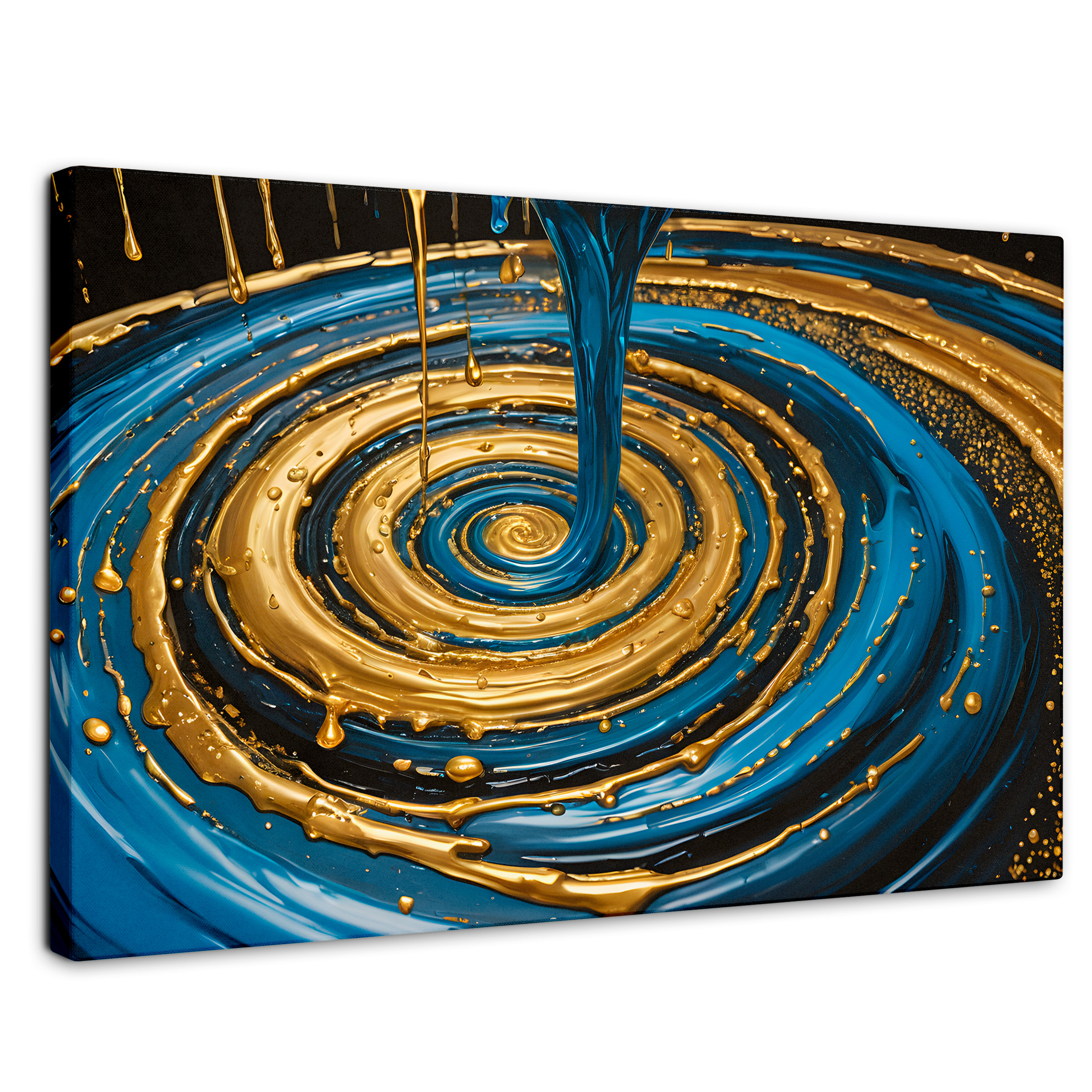 Cuadro Decorativo Canvas Elegancia Oro Azul 90x60