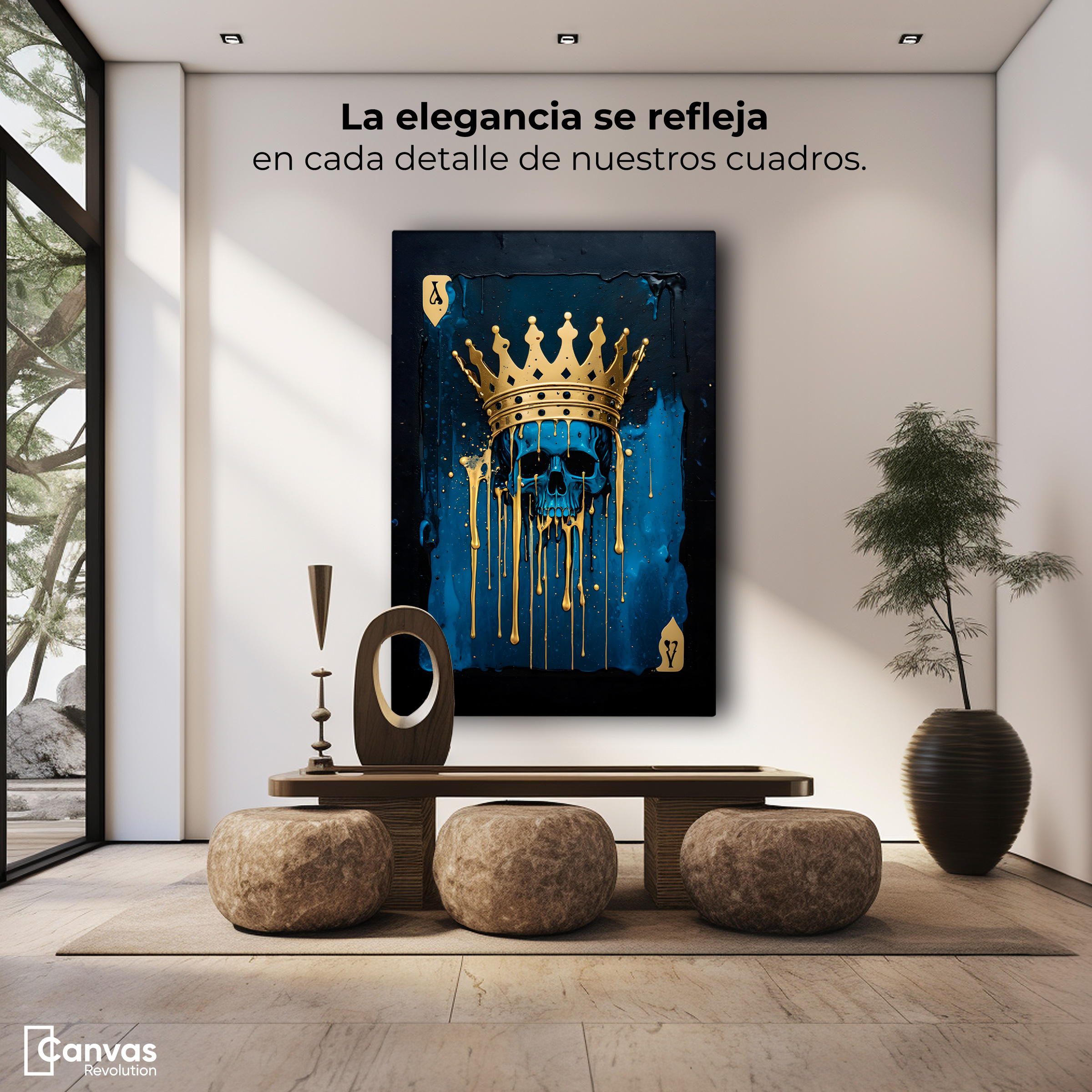 Foto 4 pulgar | Cuadro Decorativo Canvas Realeza Eterna Azul 60x90