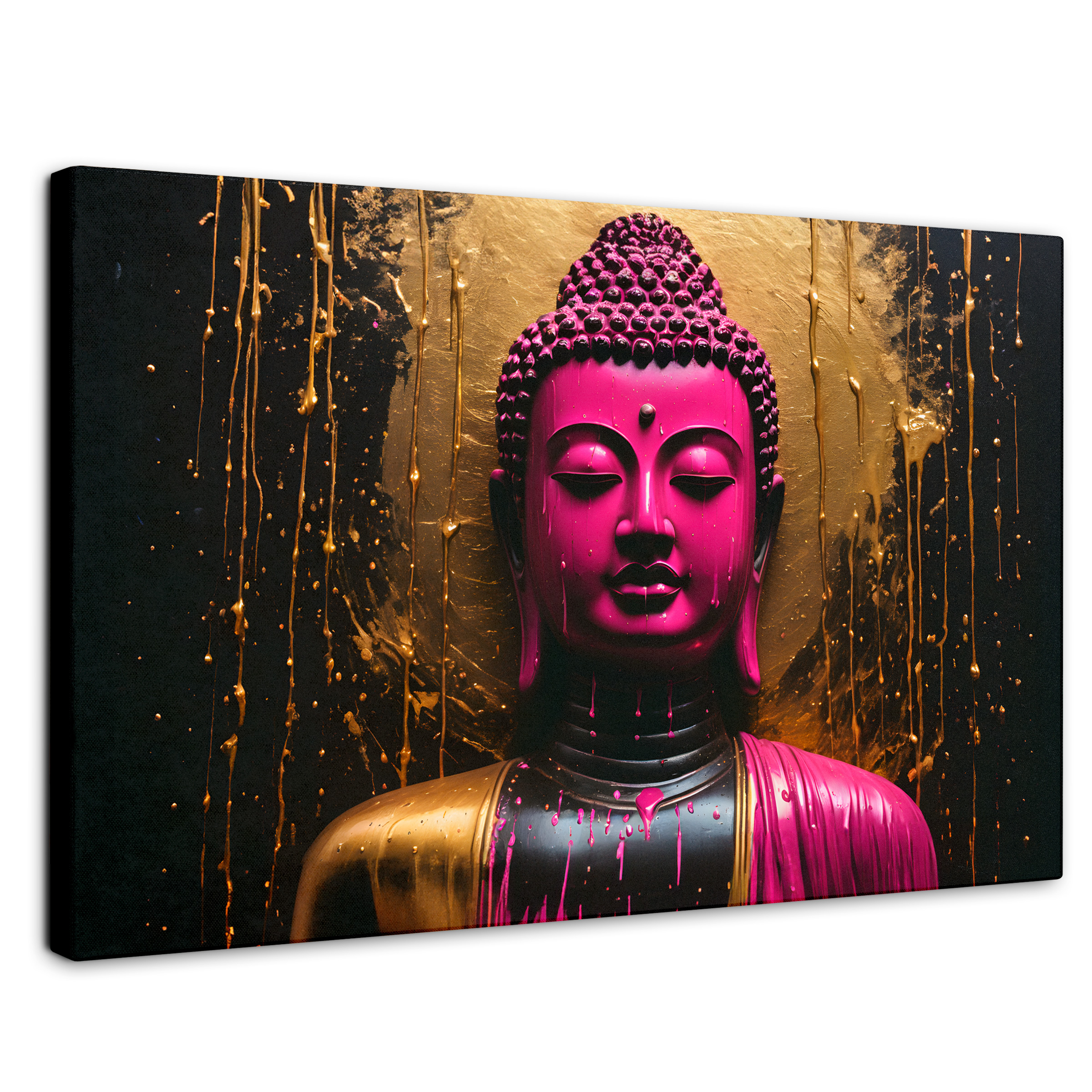 Cuadro Decorativo Canvas Buda Meditación Vibrante 90x60