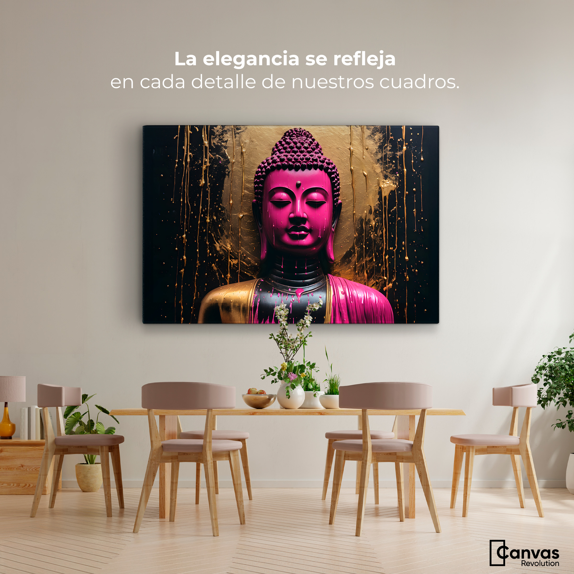 Foto 2 | Cuadro Decorativo Canvas Buda Meditación Vibrante 90x60