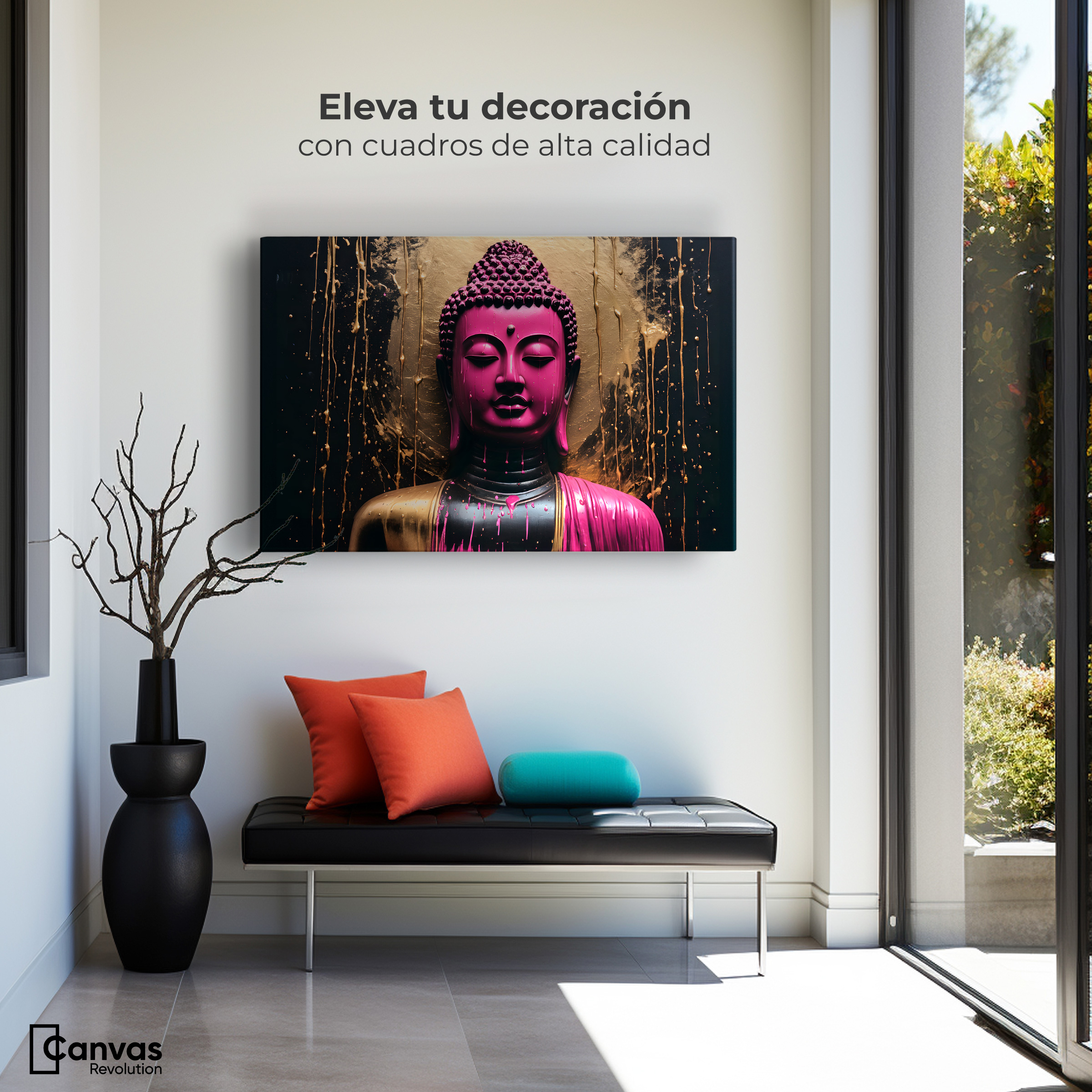 Foto 4 pulgar | Cuadro Decorativo Canvas Buda Meditación Vibrante 90x60