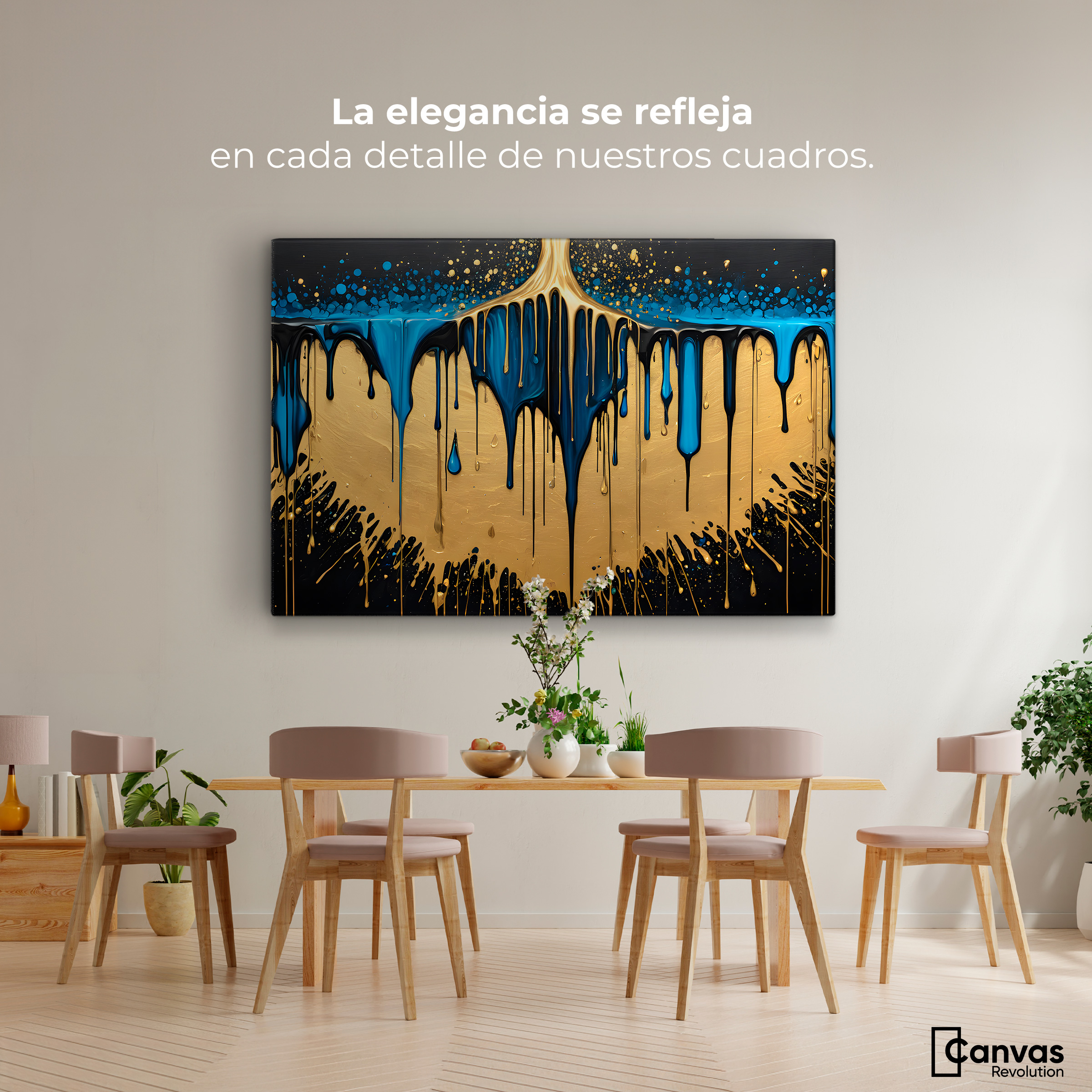 Foto 3 pulgar | Cuadro Decorativo Canvas Sinfonía Dorada 90x60