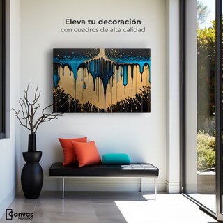 Foto 3 | Cuadro Decorativo Canvas Sinfonía Dorada 90x60