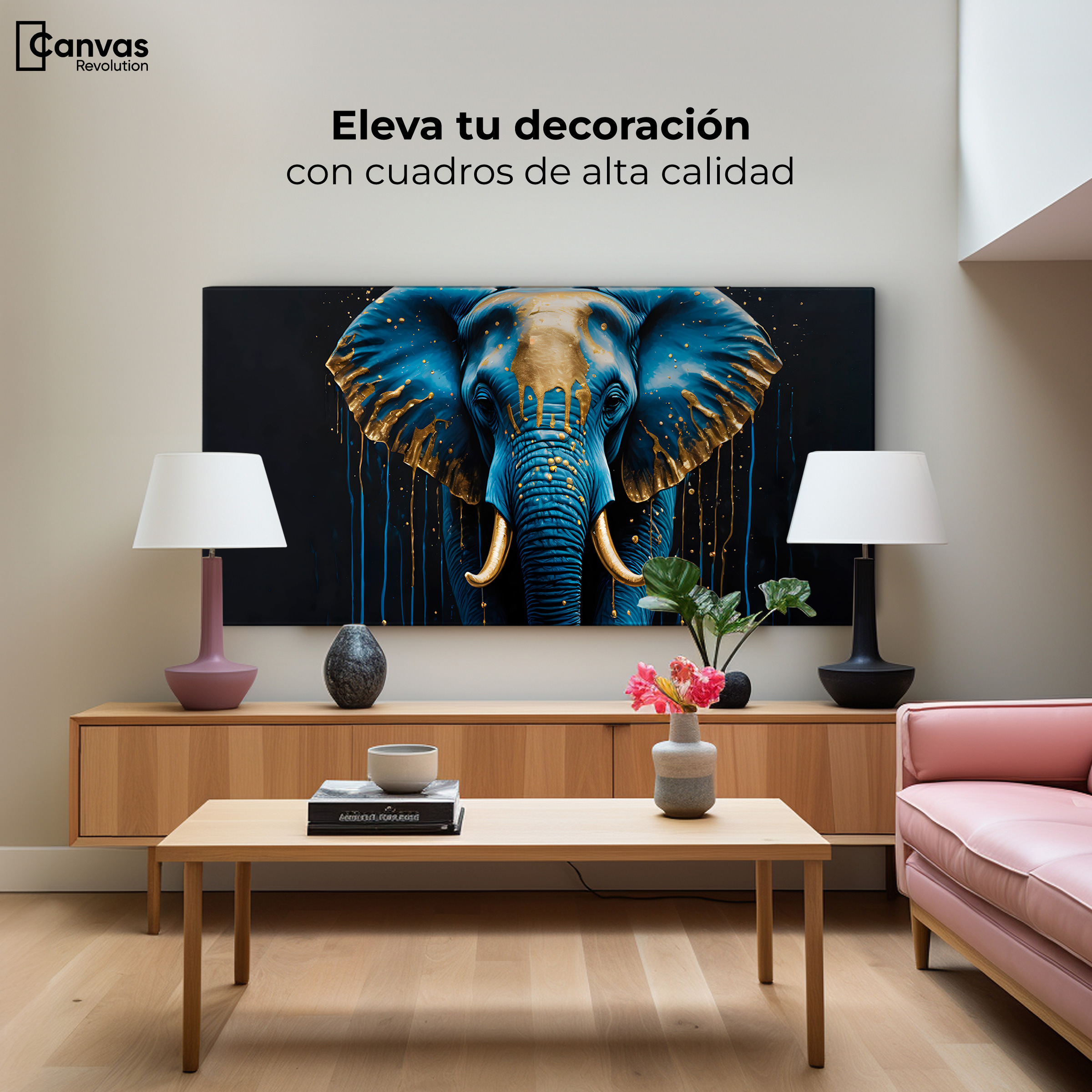 Foto 4 pulgar | Cuadro Decorativo Canvas Elefante Celestial 120x60