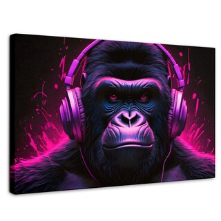 Foto 1 | Cuadro Decorativo Canvas Gorila Electrónico 90x60