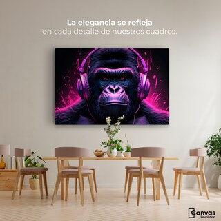 Foto 2 | Cuadro Decorativo Canvas Gorila Electrónico 90x60