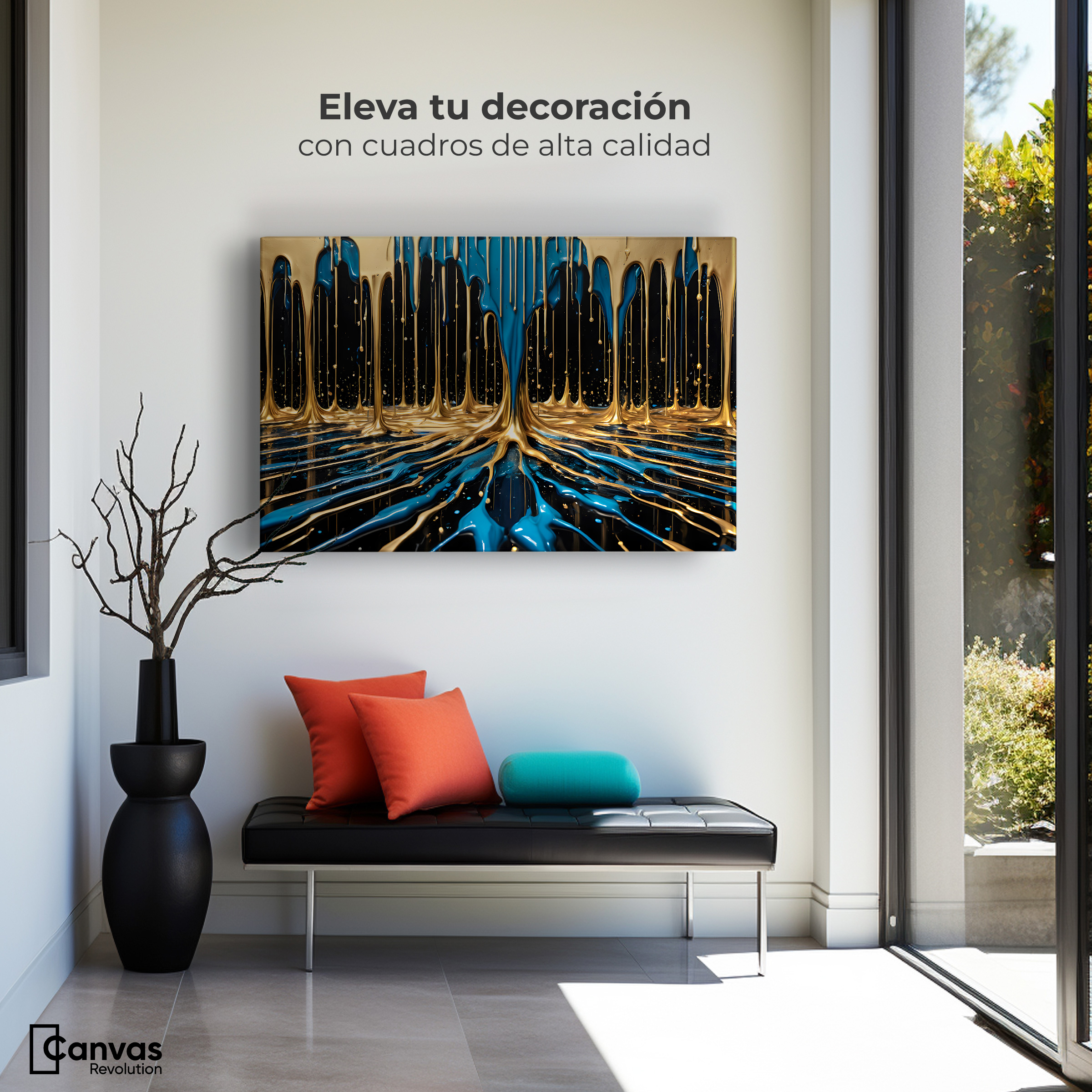 Foto 4 pulgar | Cuadro Decorativo Canvas Simetría Líquida 90x60