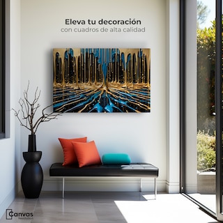 Foto 3 | Cuadro Decorativo Canvas Simetría Líquida 90x60