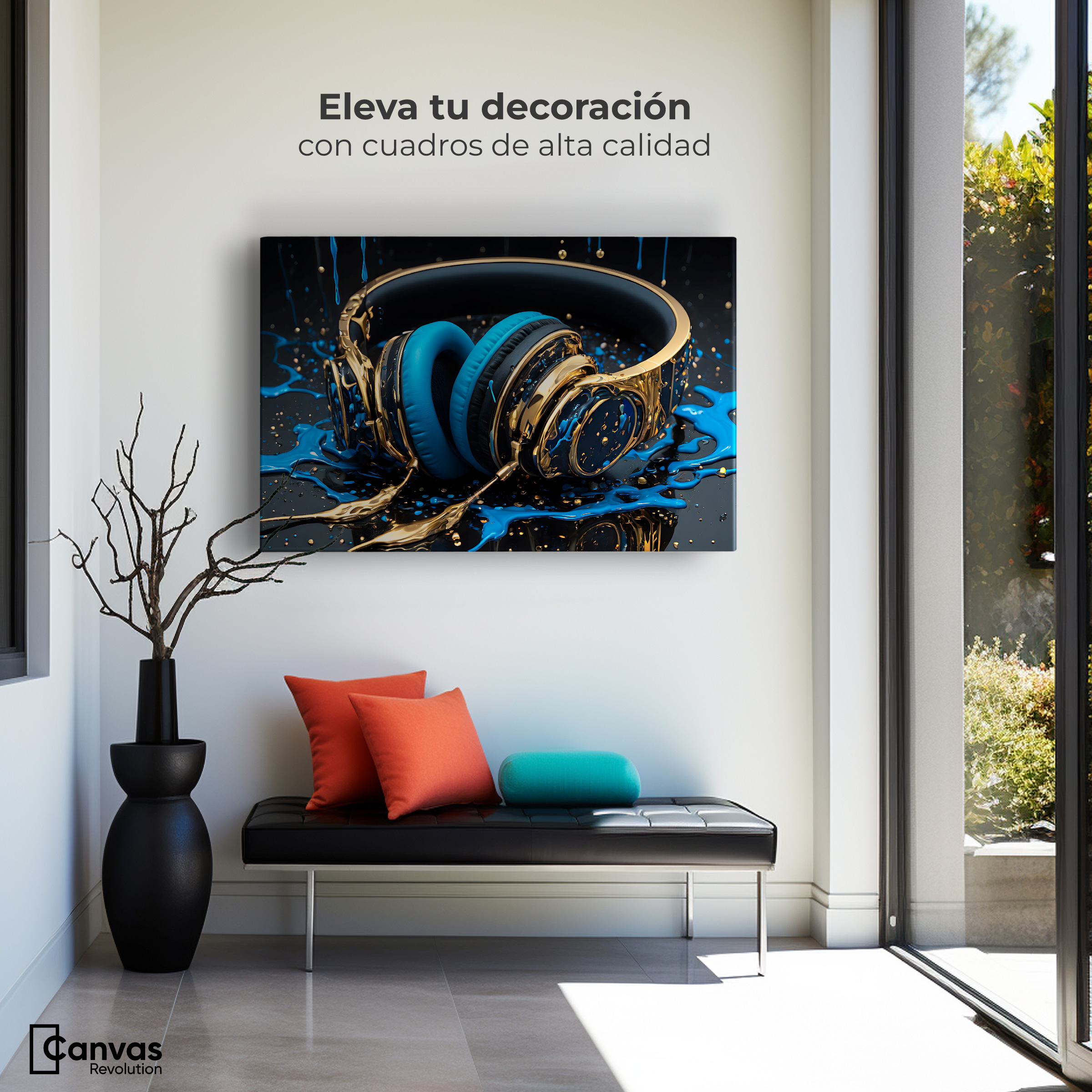 Foto 4 pulgar | Cuadro Decorativo Canvas Sinfonía Líquida 90x60