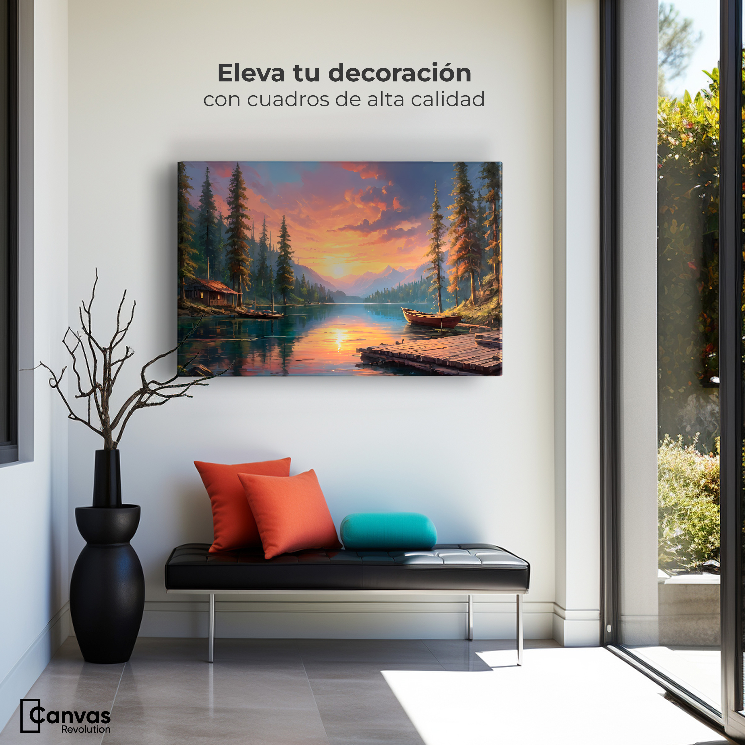 Foto 4 pulgar | Cuadro Decorativo Canvas Paisaje Sereno 90x60